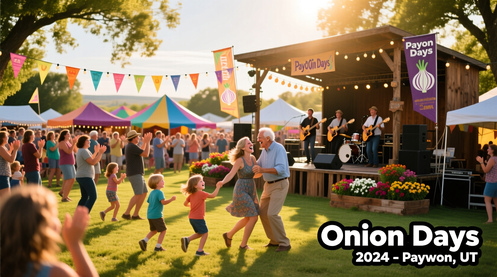 Payson Onion Days festival crowd enjoying live music