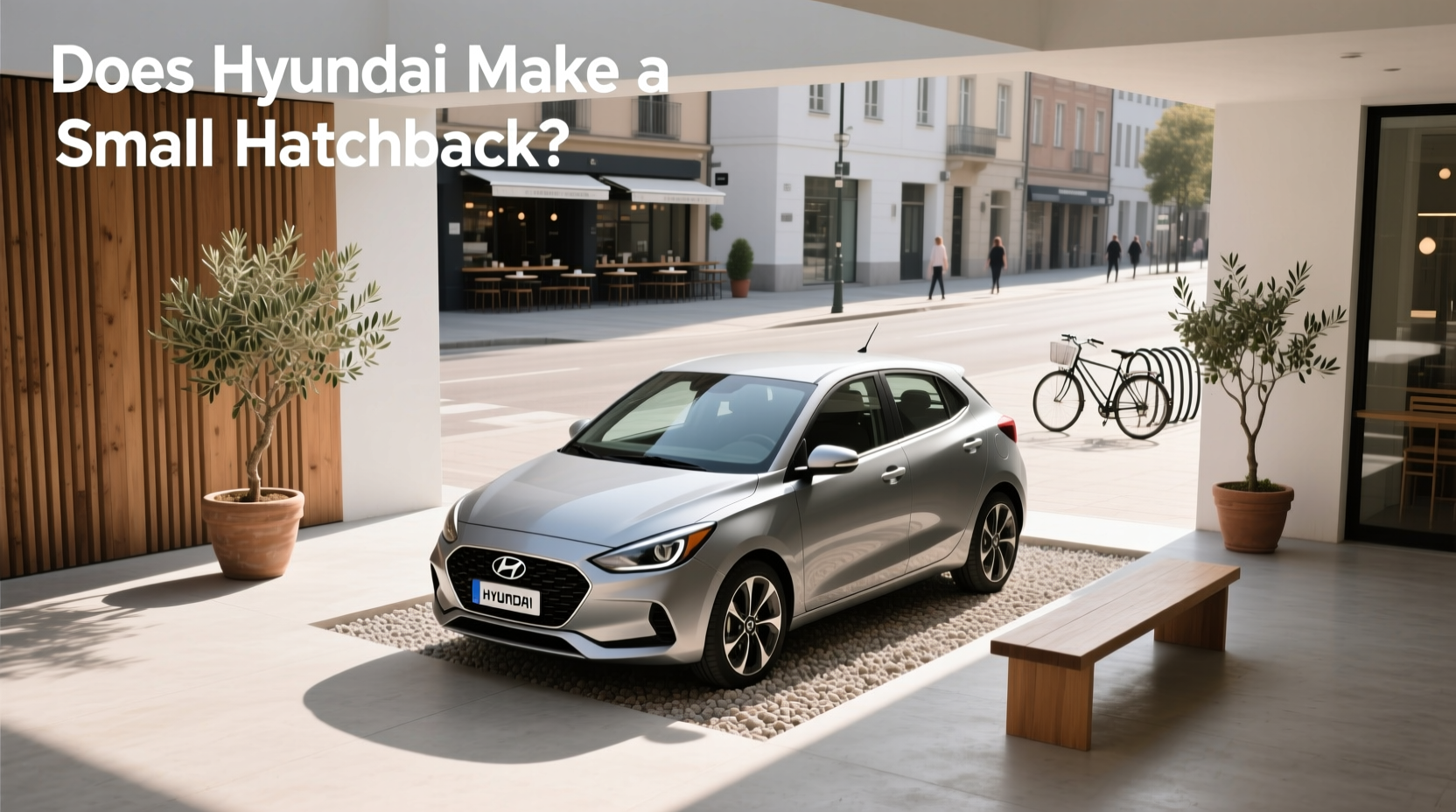 Hyundai i10 small hatchback parked in urban environment