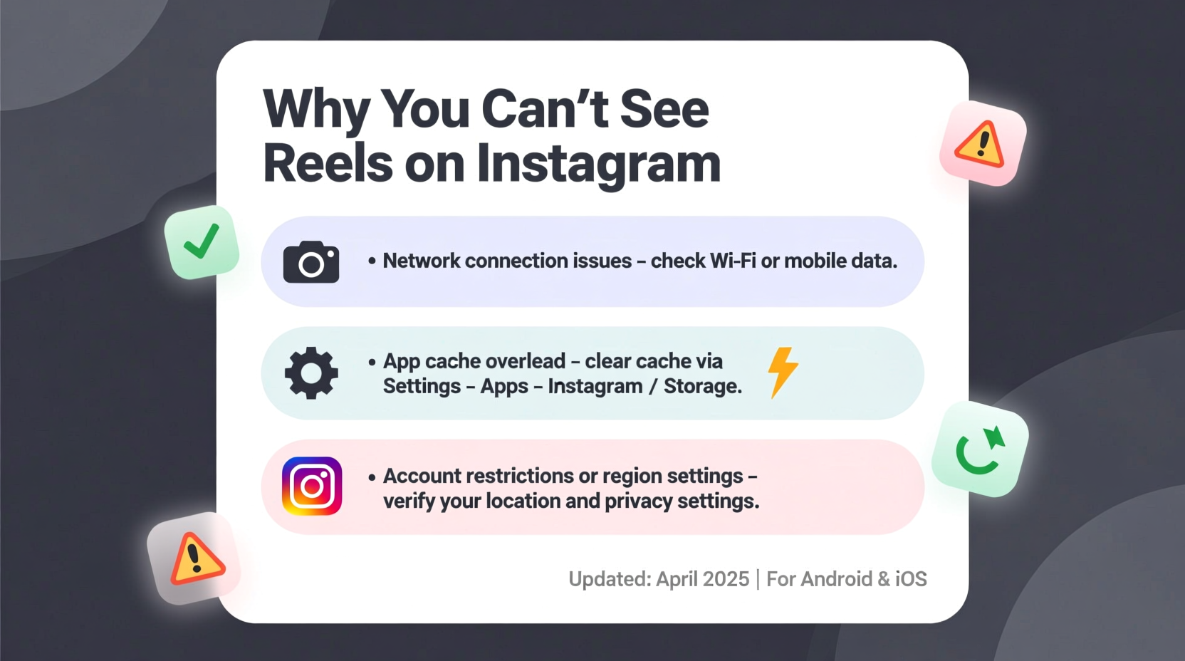 cant see liked reels on instagram reasons fixes