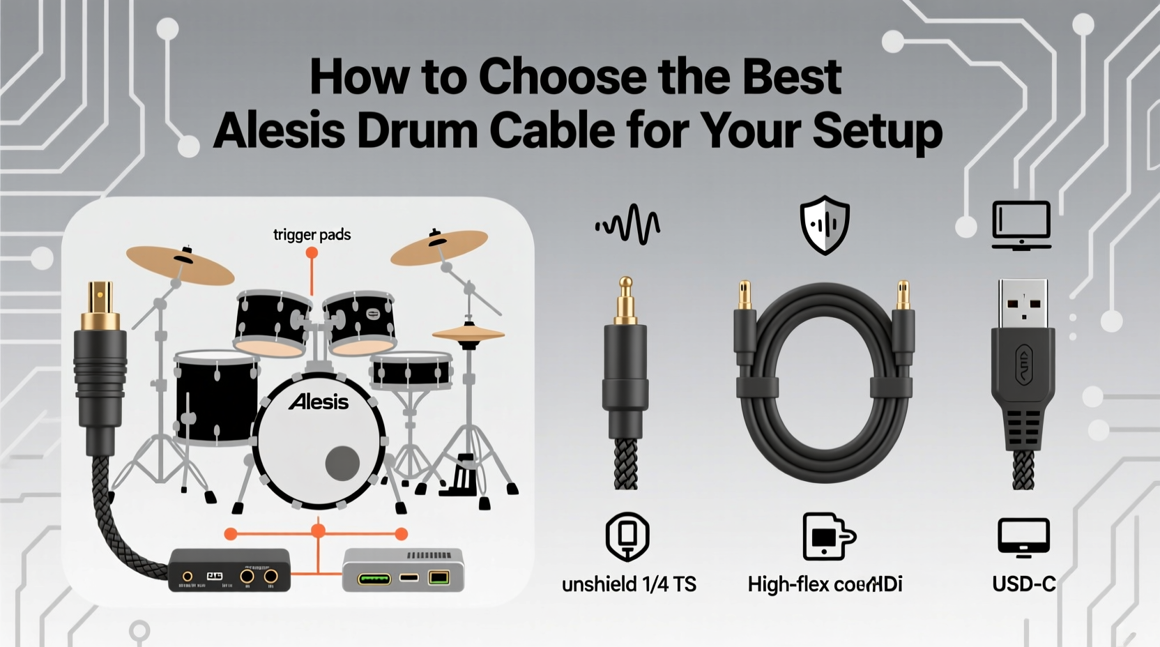 alesis drum cable