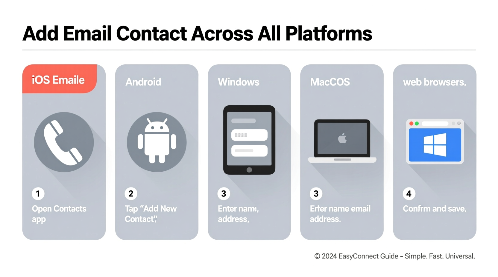 step by step guide how to add an email contact easily across all platforms