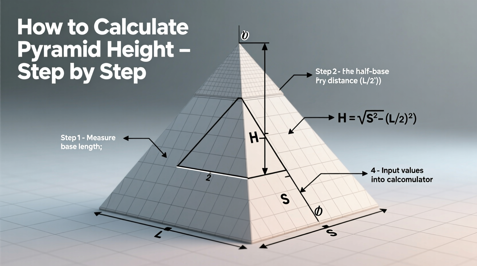 how to accurately calculate the height of any pyramid a step by step guide