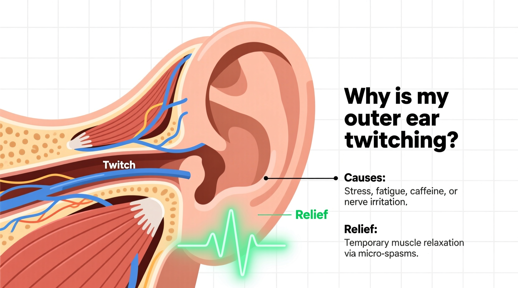 why is my outer ear twitching causes relief explained
