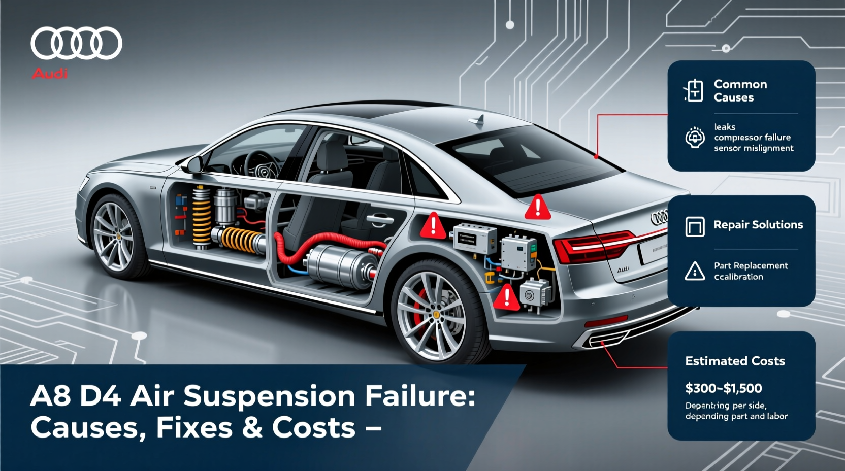 a8 d4 air suspension failure