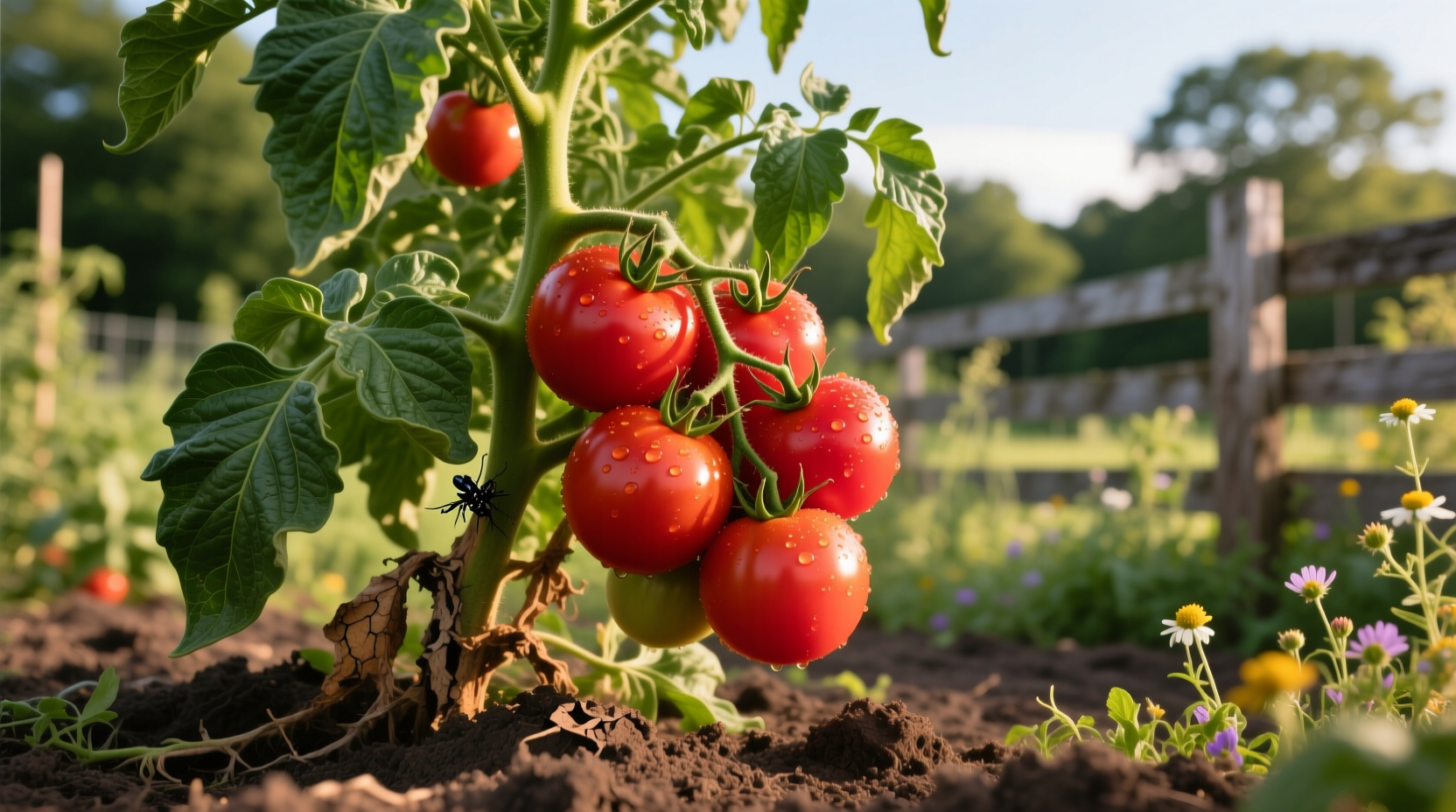 Big Red tomato plant growing in New Jersey garden