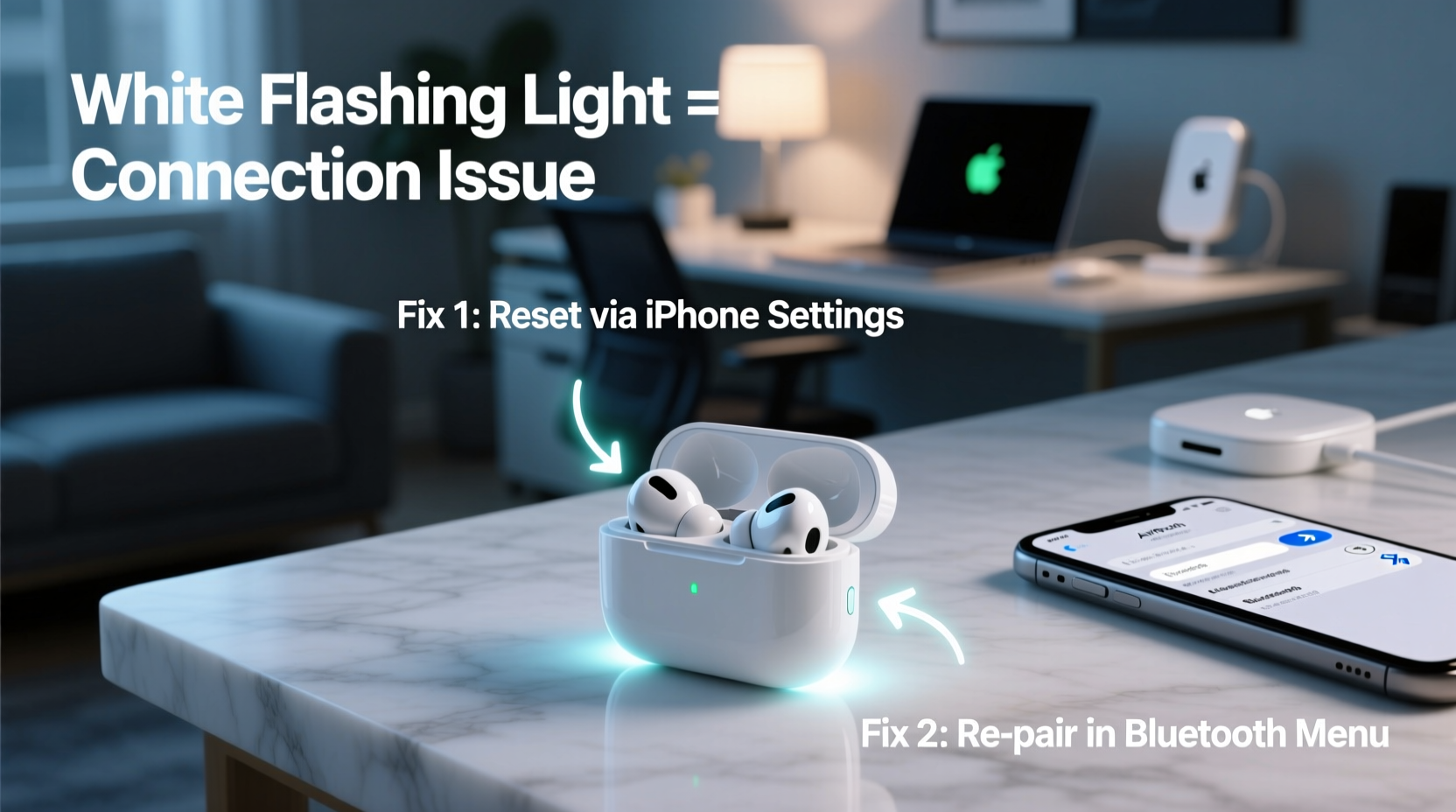 Flashing White Light Airpods