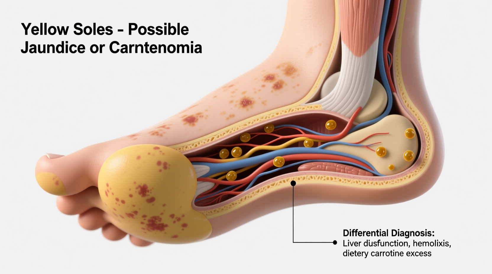 why are the bottom of my feet yellow causes solutions