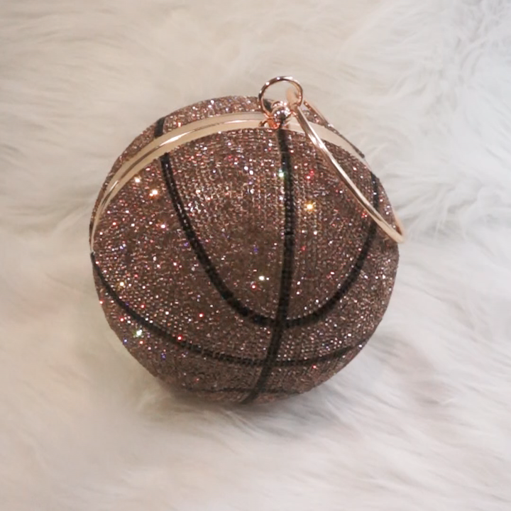 Rhinestone Football Basketball Bag Luxury Fashion