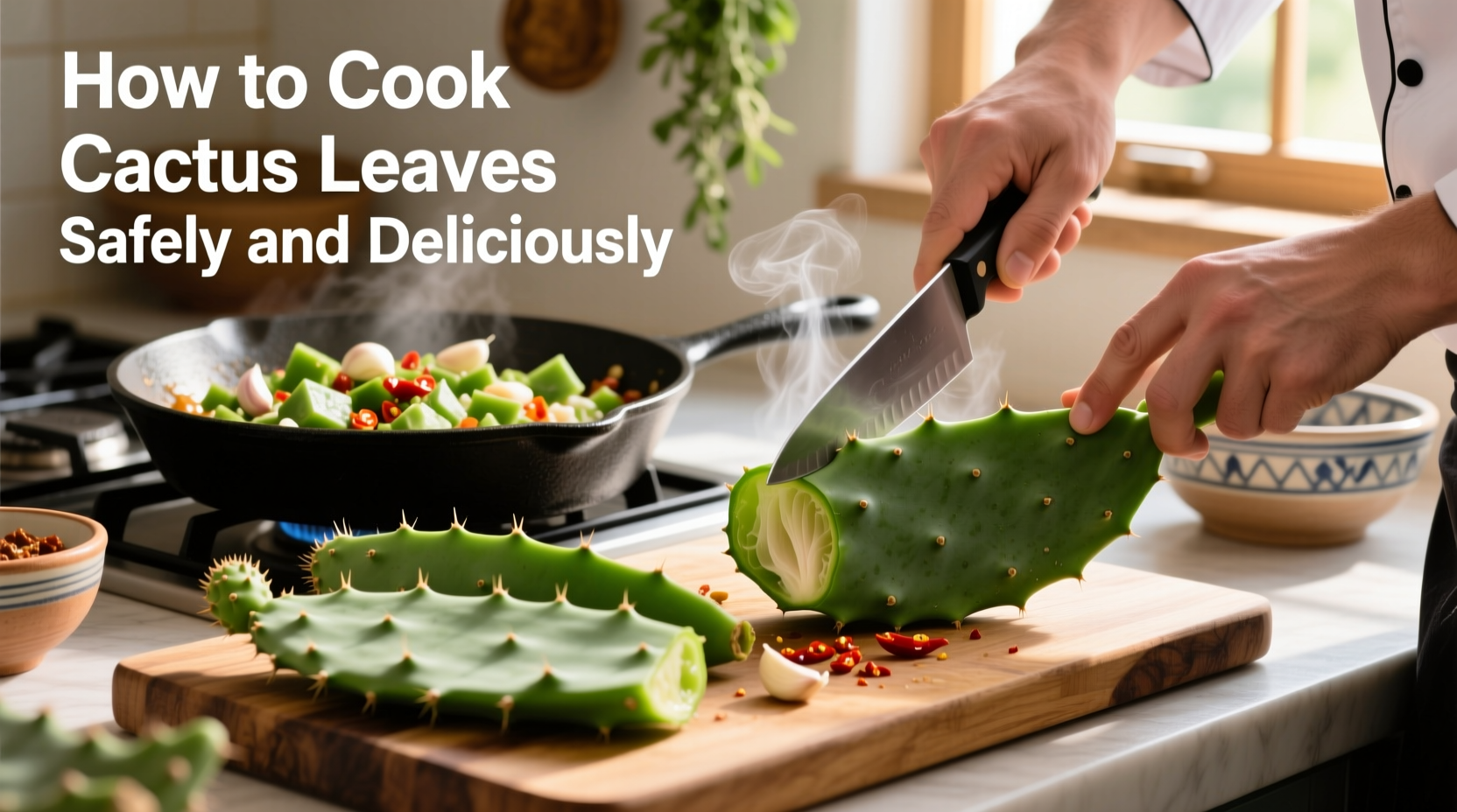 how do you cook cactus leaves