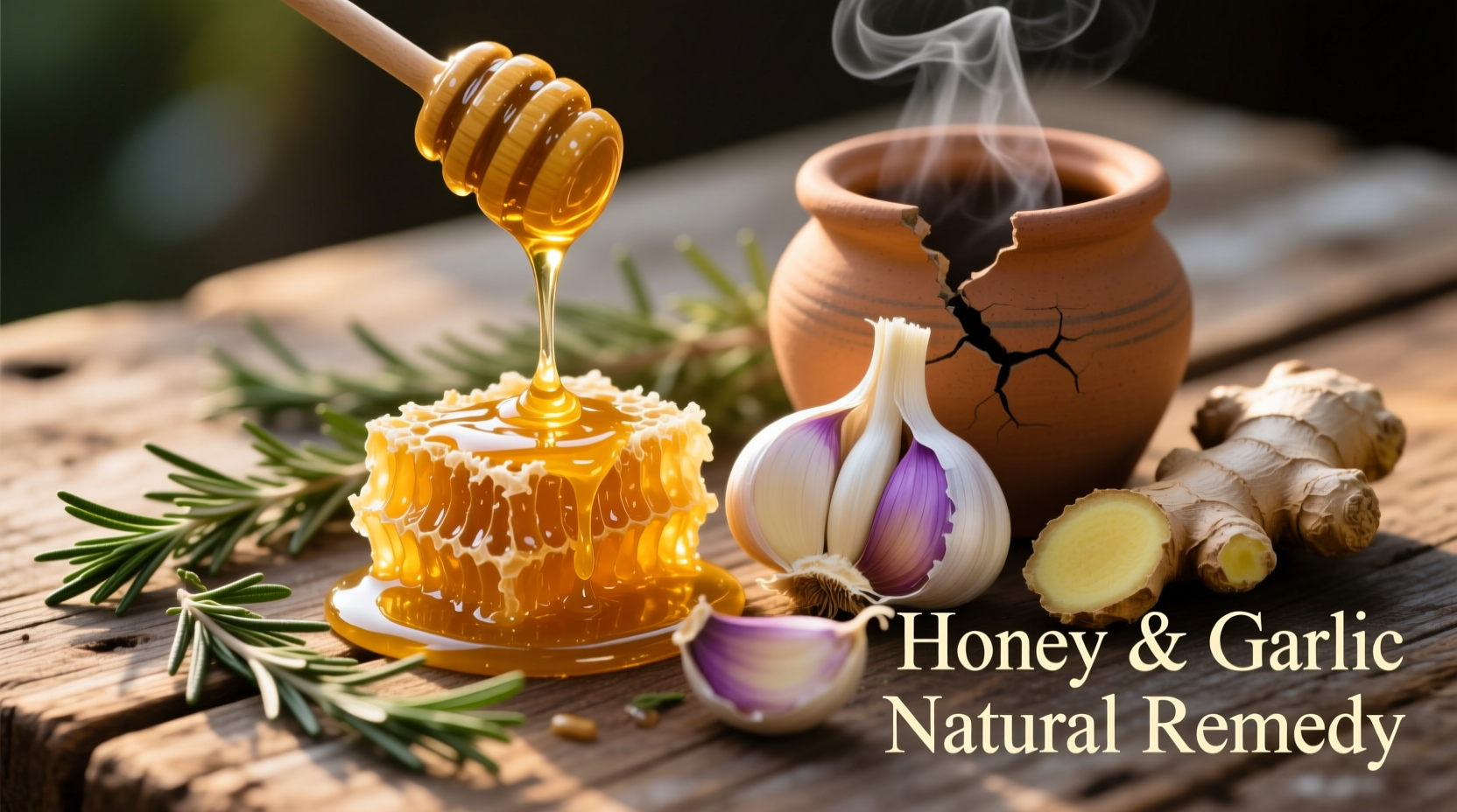 Honey and garlic natural cold remedy ingredients