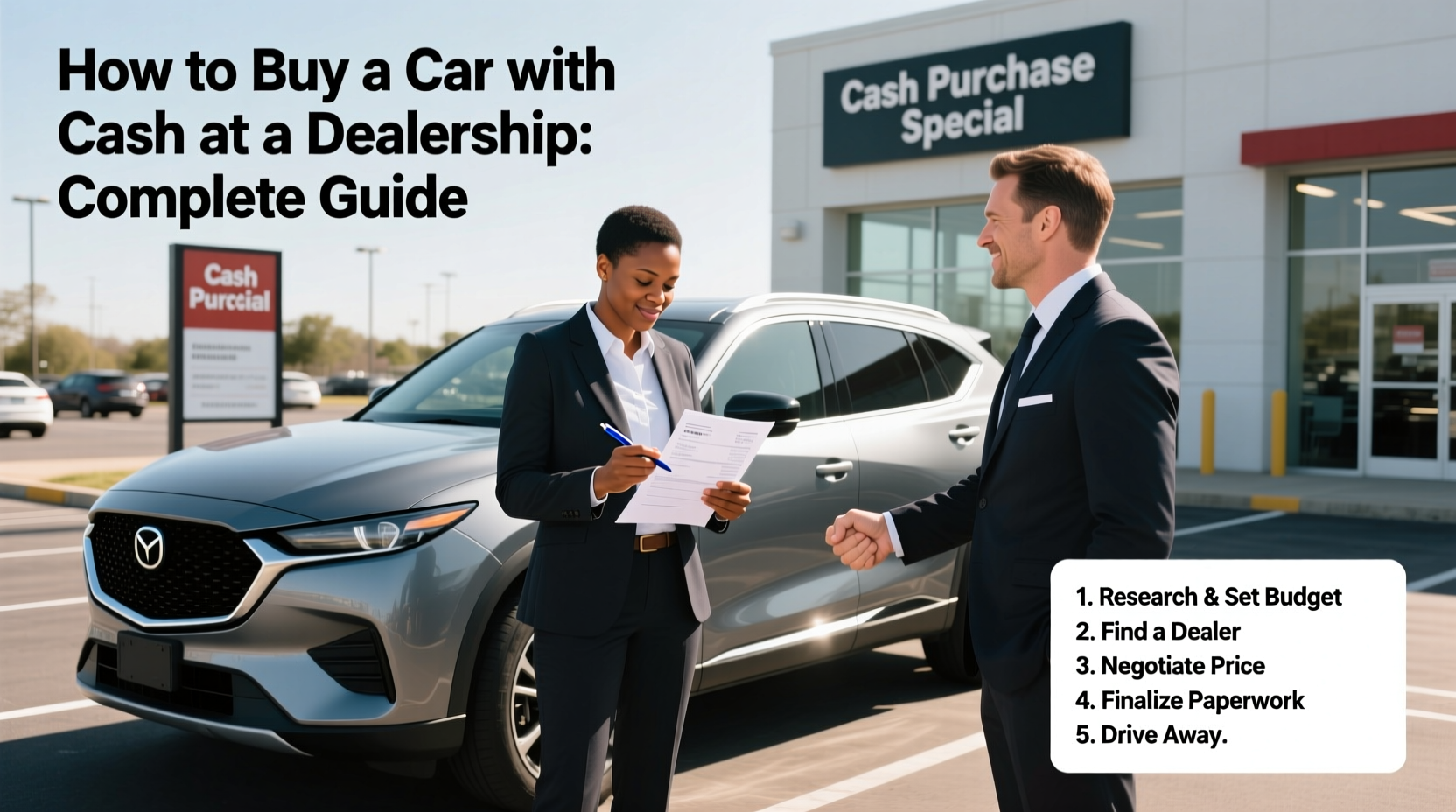 how to buy a car cash at a dealership