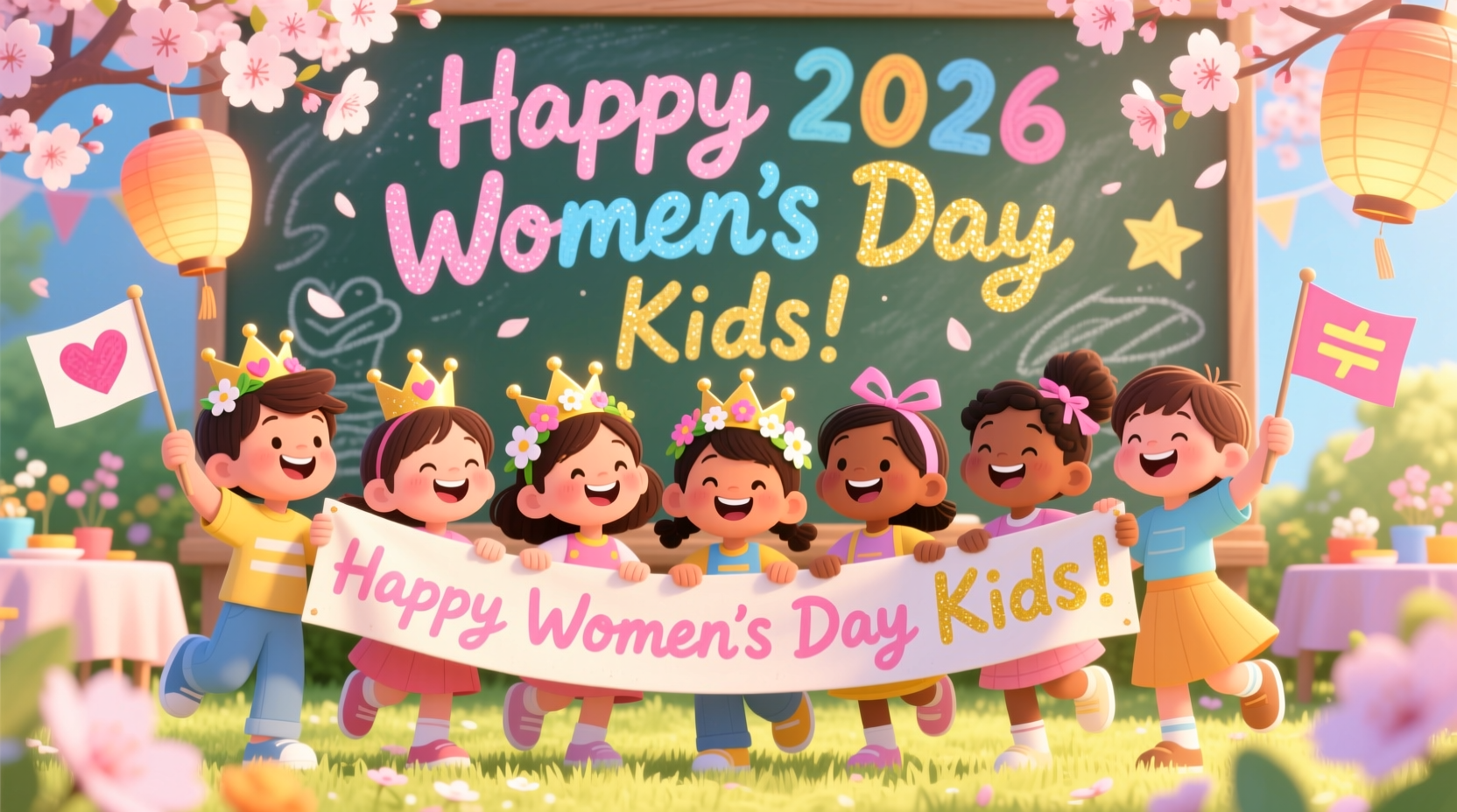 happy womens day kids