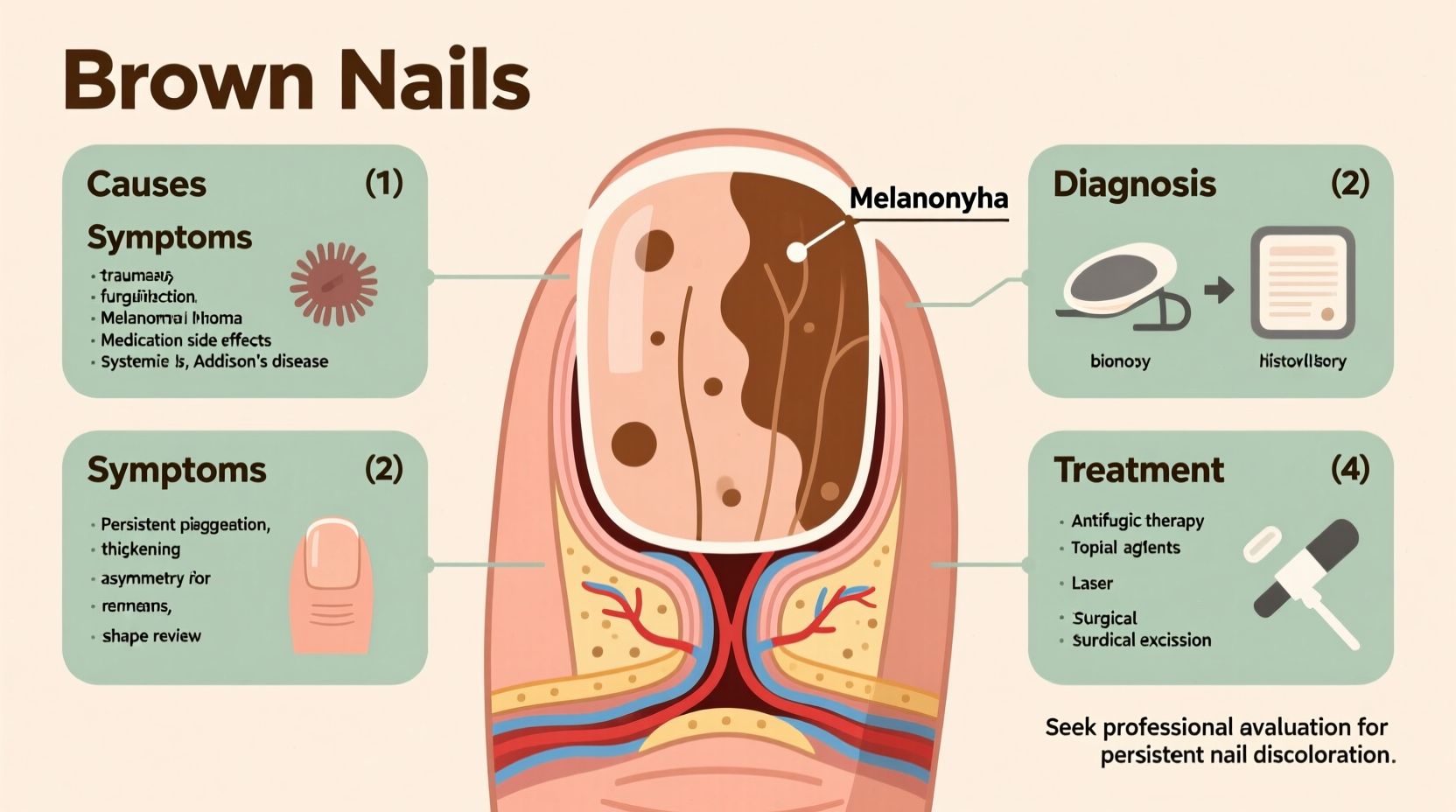 why are my nails brown causes symptoms treatment options