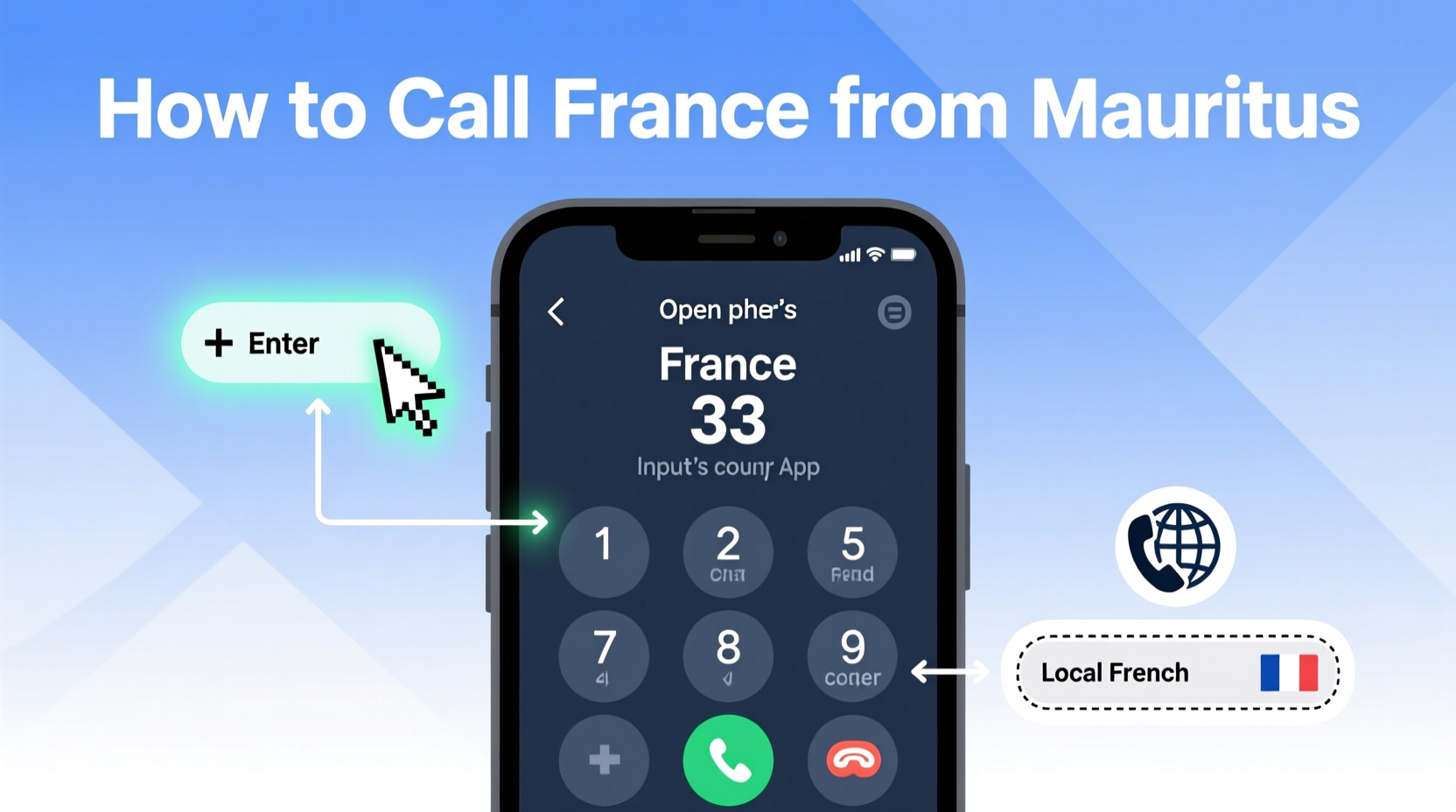 step by step guide to calling france from mauritius on your mobile phone
