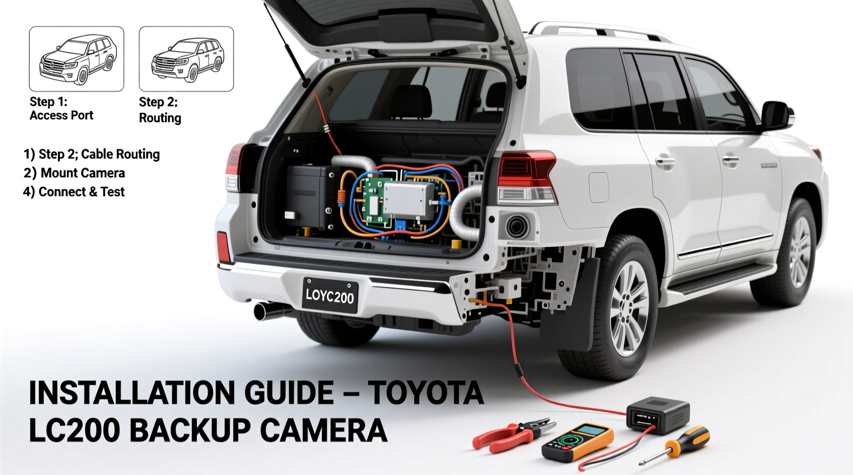 How to Install a Backup Camera on Toyota LC200