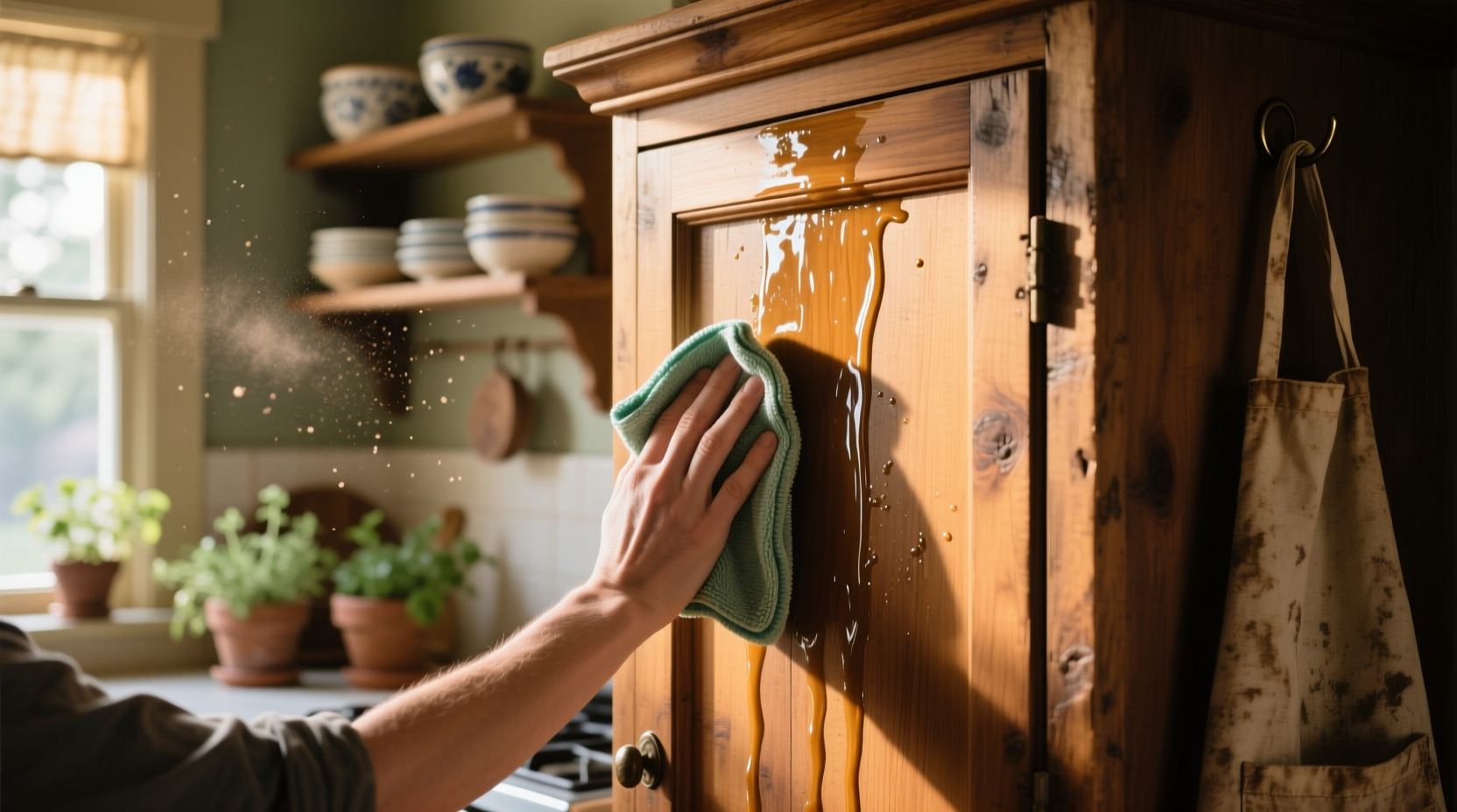 how to clean woodwork and cupboards