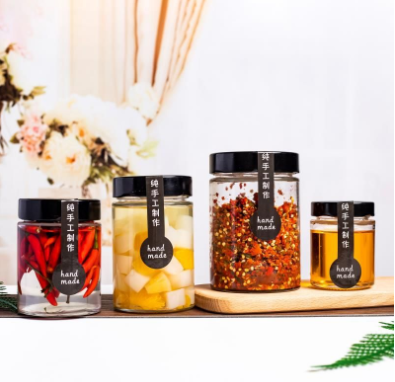 Sales of Various Models And Sizes Wide Mouth Glass Honey Bottles With Plastic Cap Honey Glass Jar