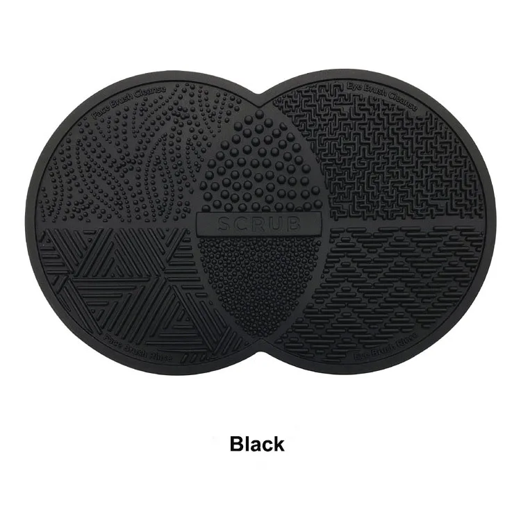 Double circles silicone multi makeup brush cleaner mat cosmetic makeup brush washer with sucking disc