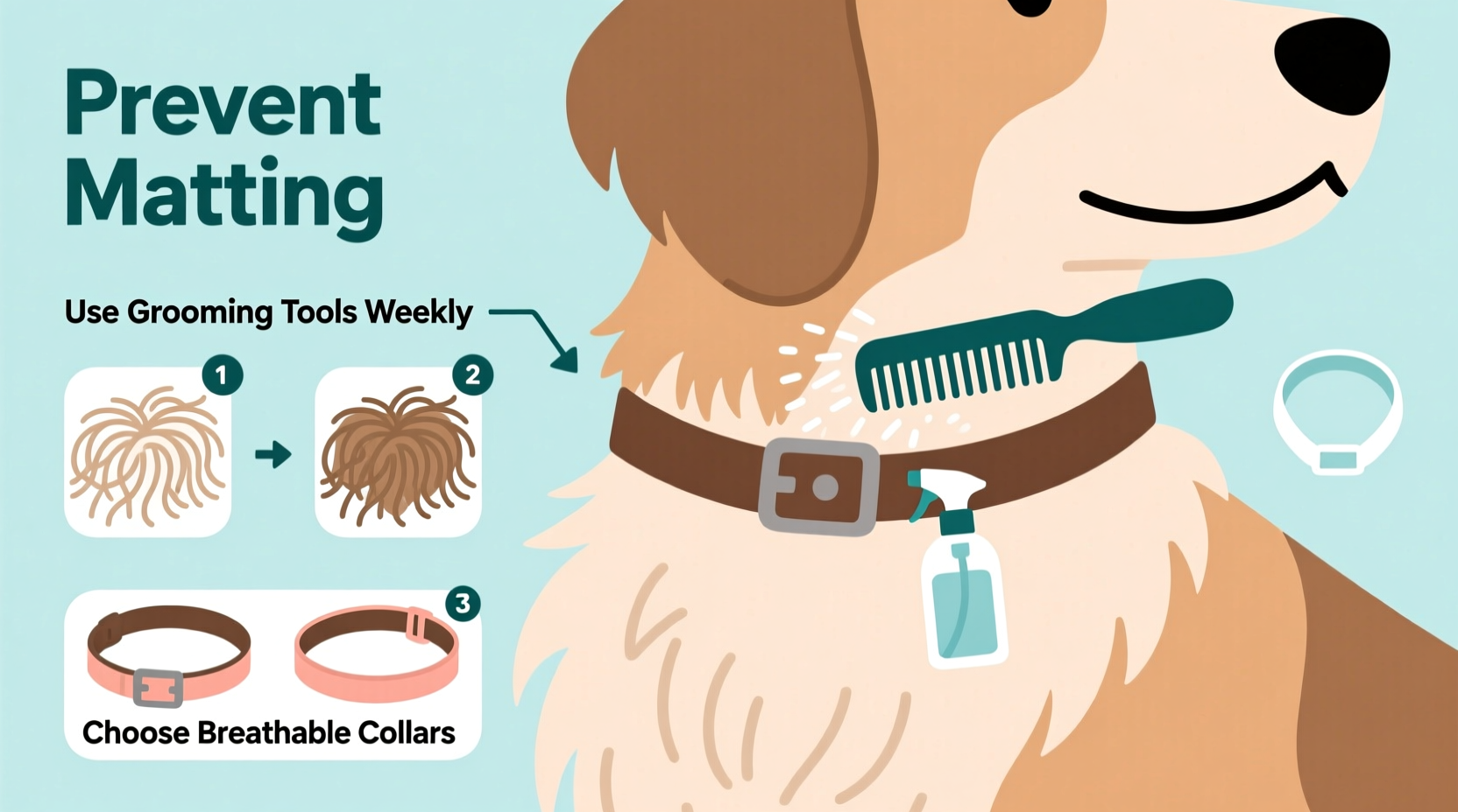effective strategies to prevent fur matting under your pets collar