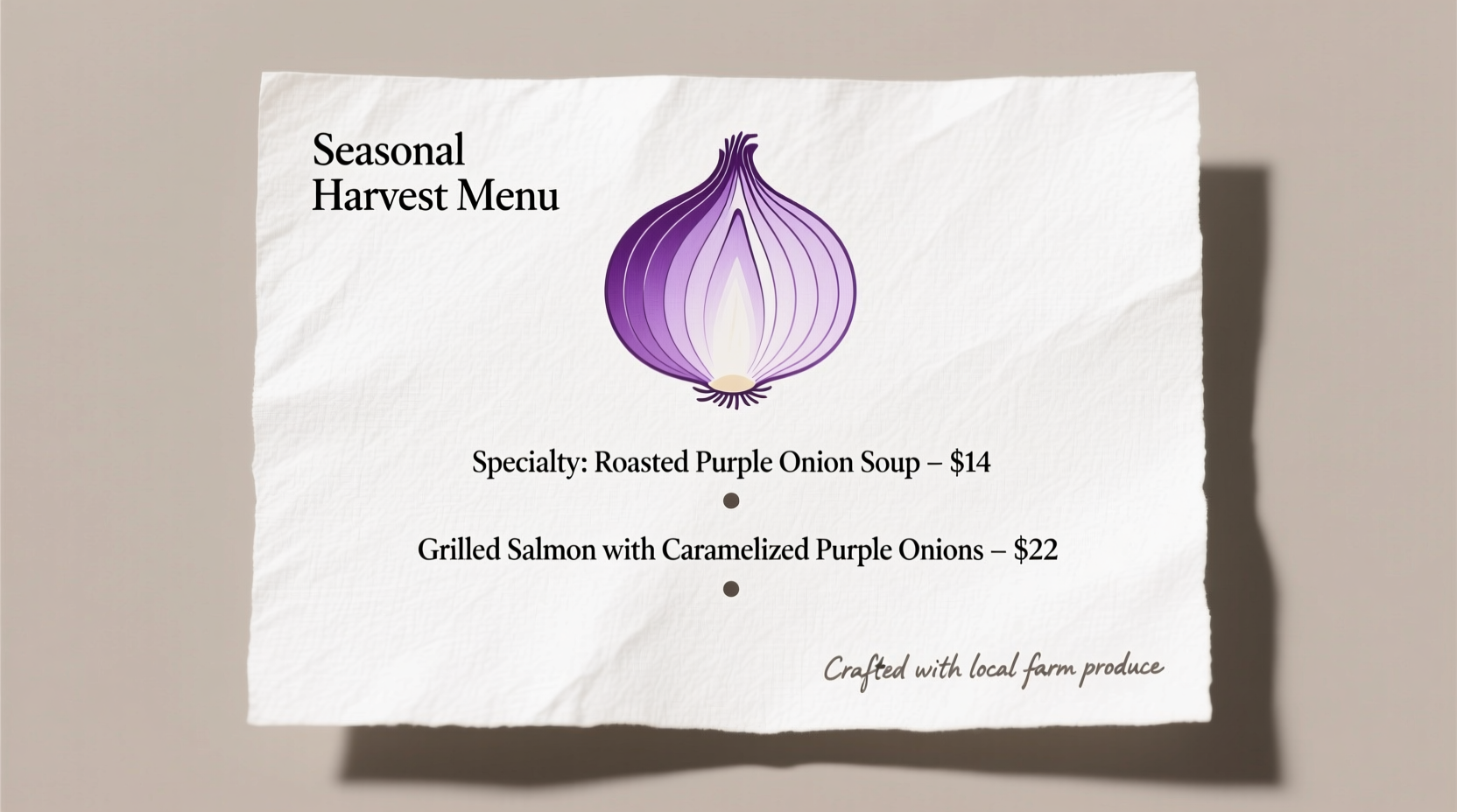 purple onion menu