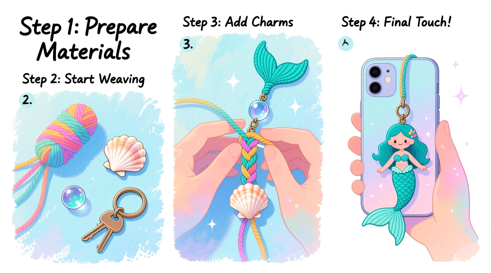 creative step by step guide to crafting your own diy mermaid phone chain lanyard