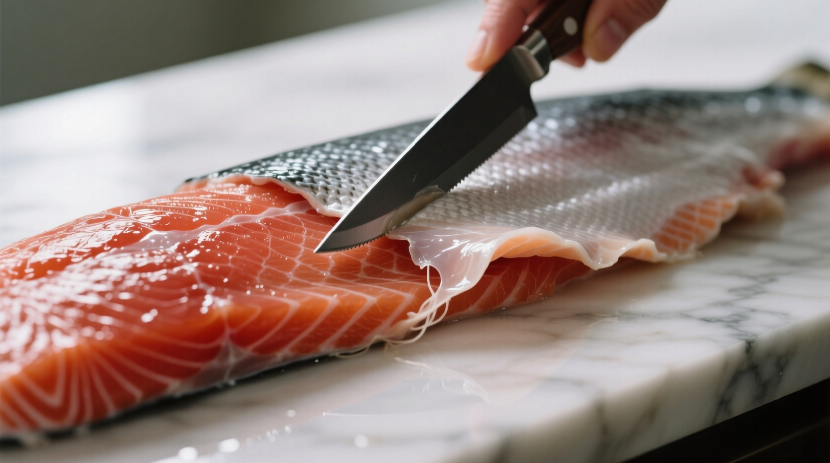 how to get skin off salmon