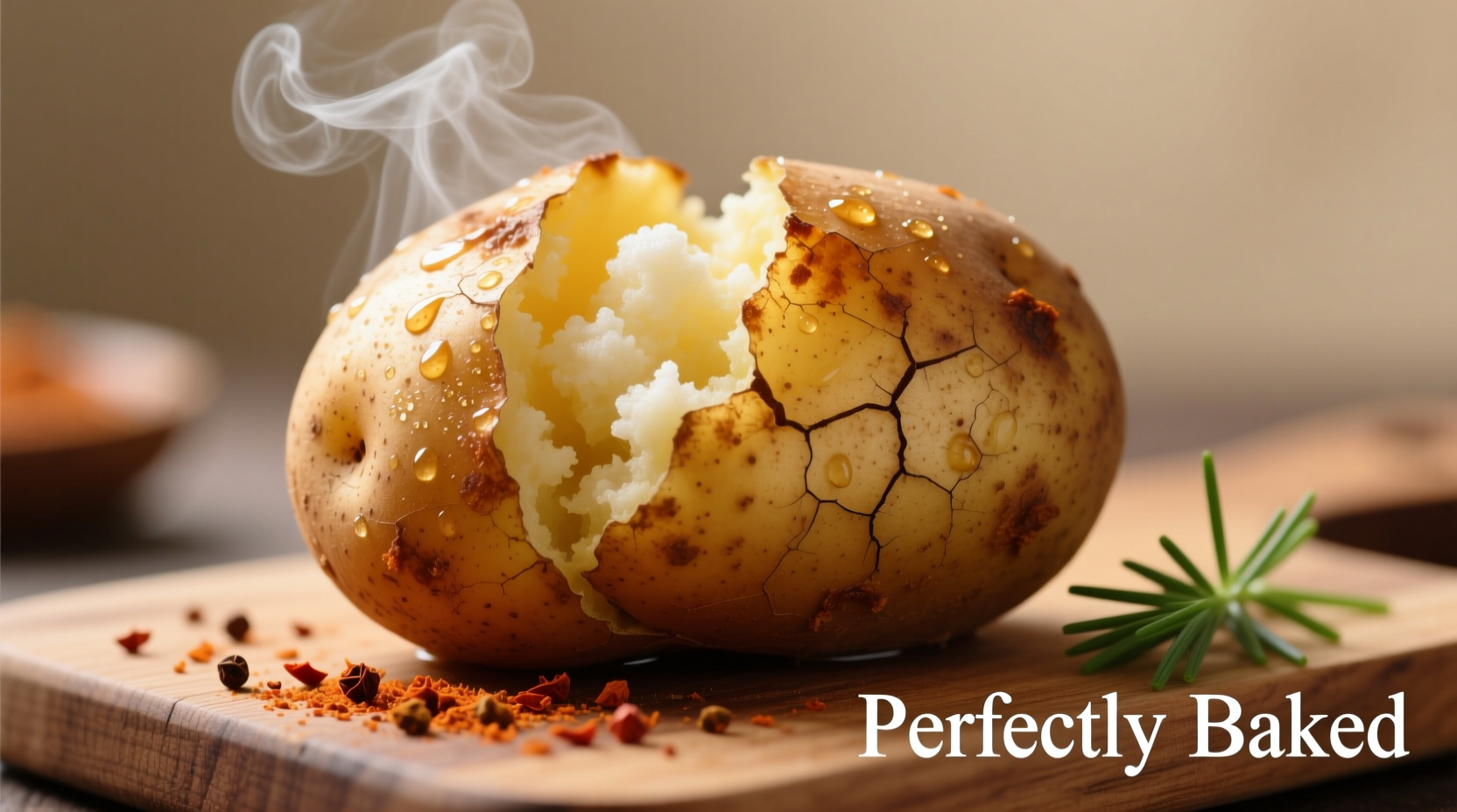 Perfect baked potato with crispy skin and fluffy interior