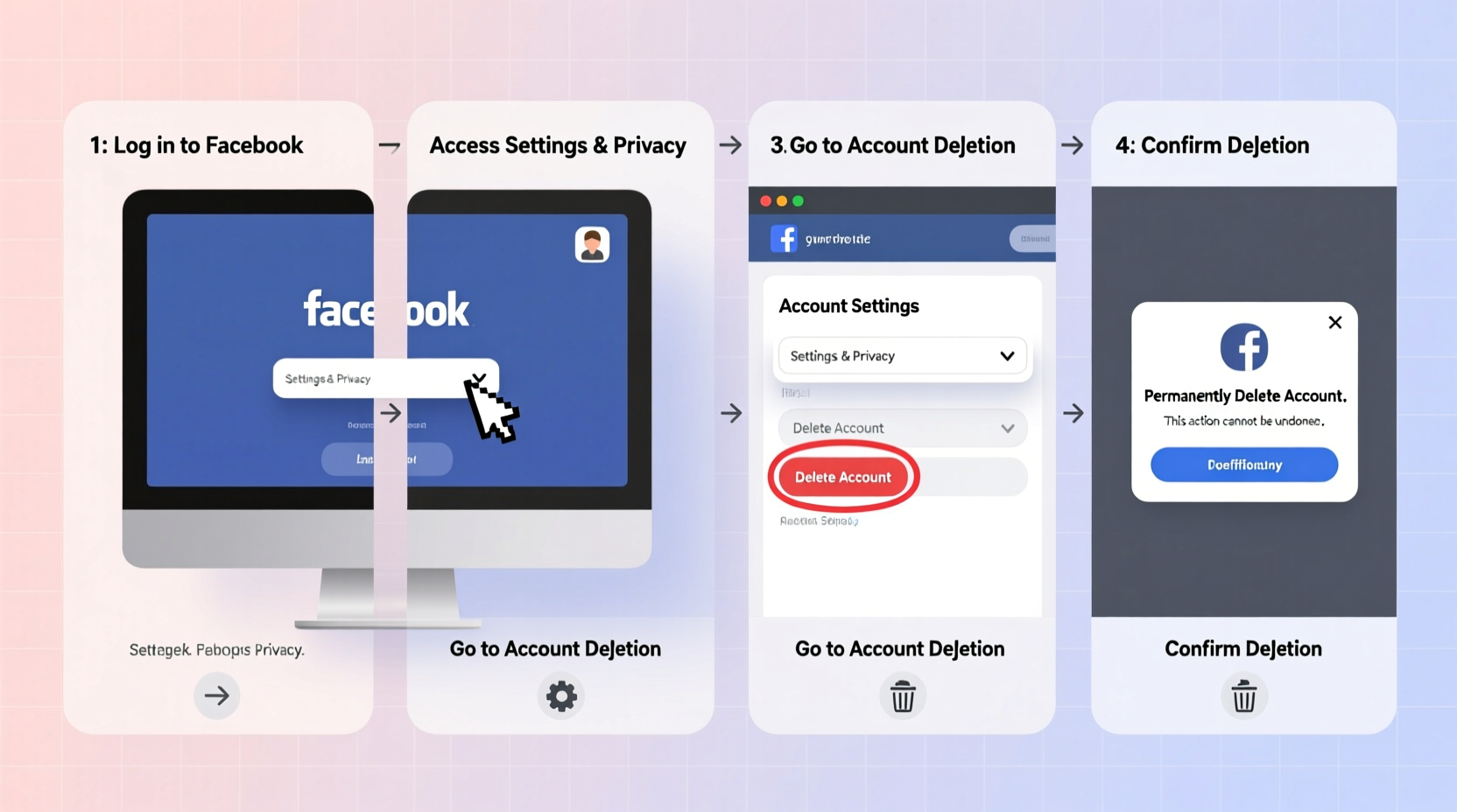 step by step guide to permanently delete your facebook account on a computer