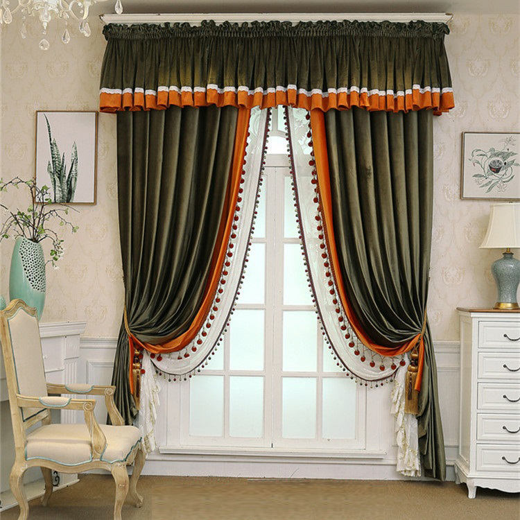 现成的普通窗帘布艺客厅优雅的天鹅绒遮光窗帘帷幔 - buy velvet