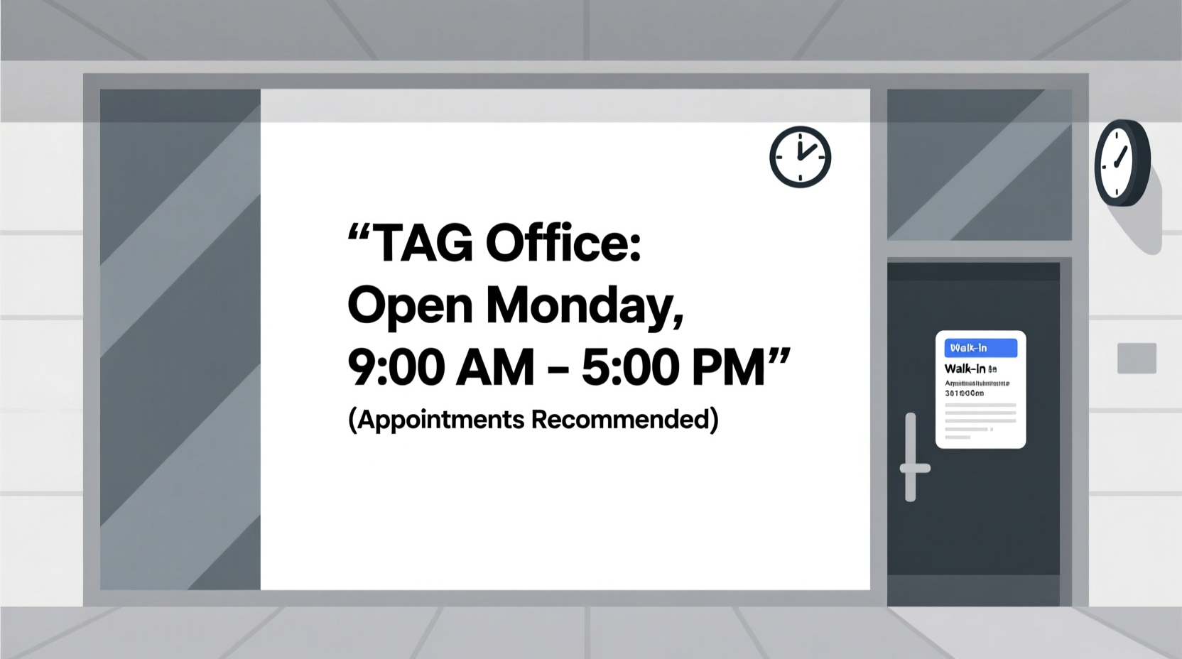 is the tag office open on monday