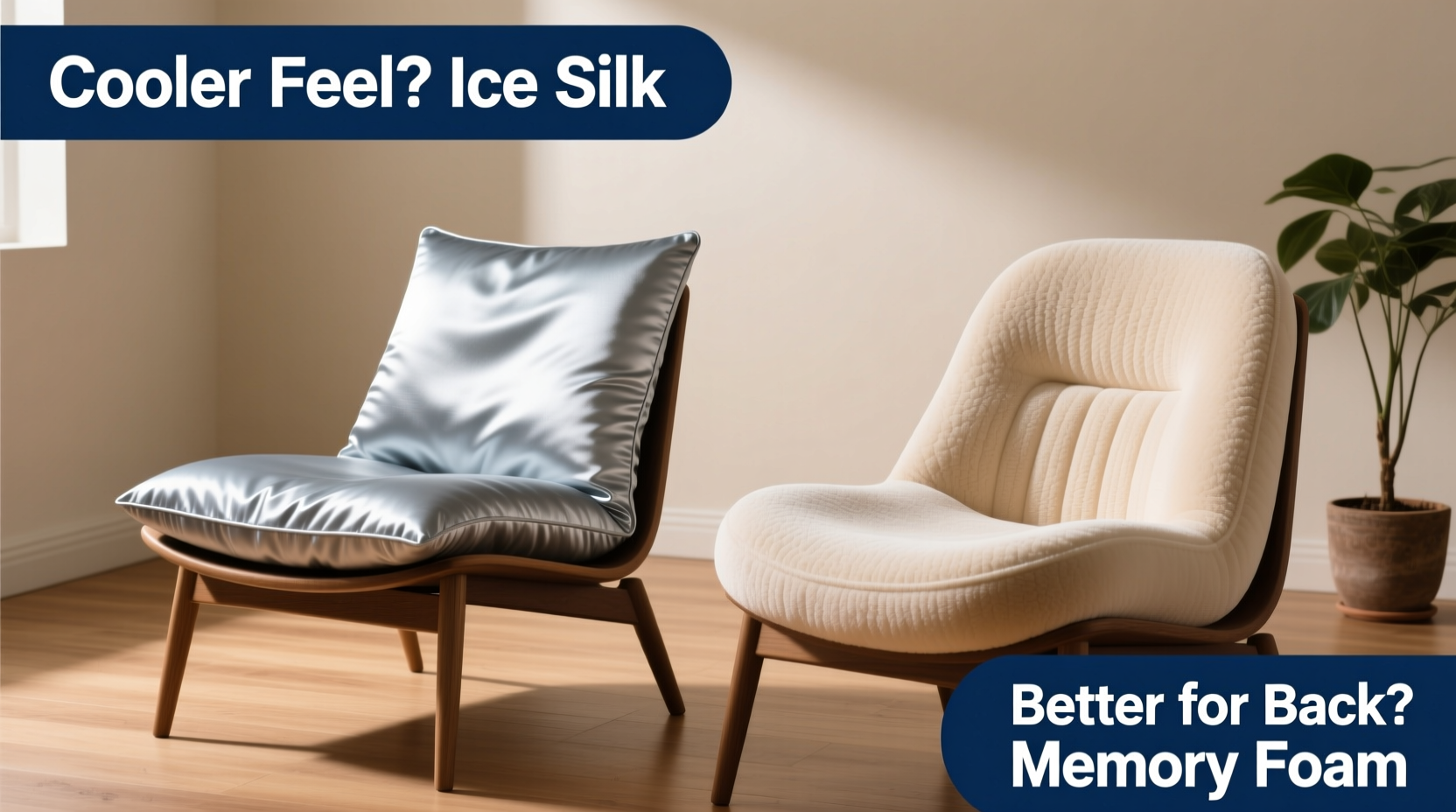 ice silk vs memory foam chair cushion which feels cooler and is better for your back