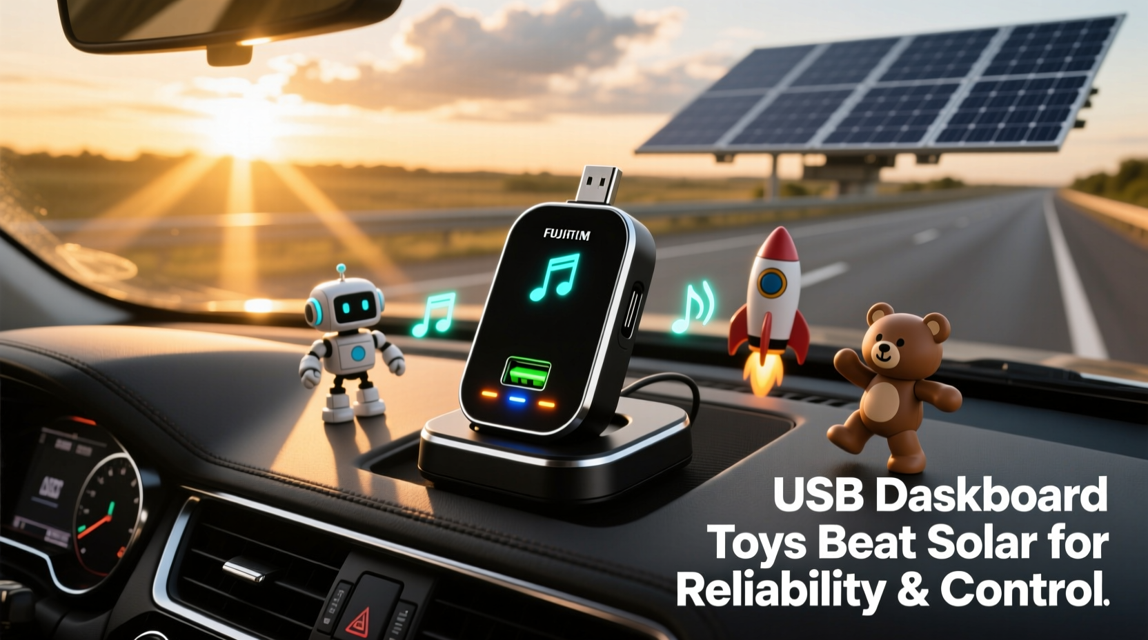 solar vs usb dashboard toy