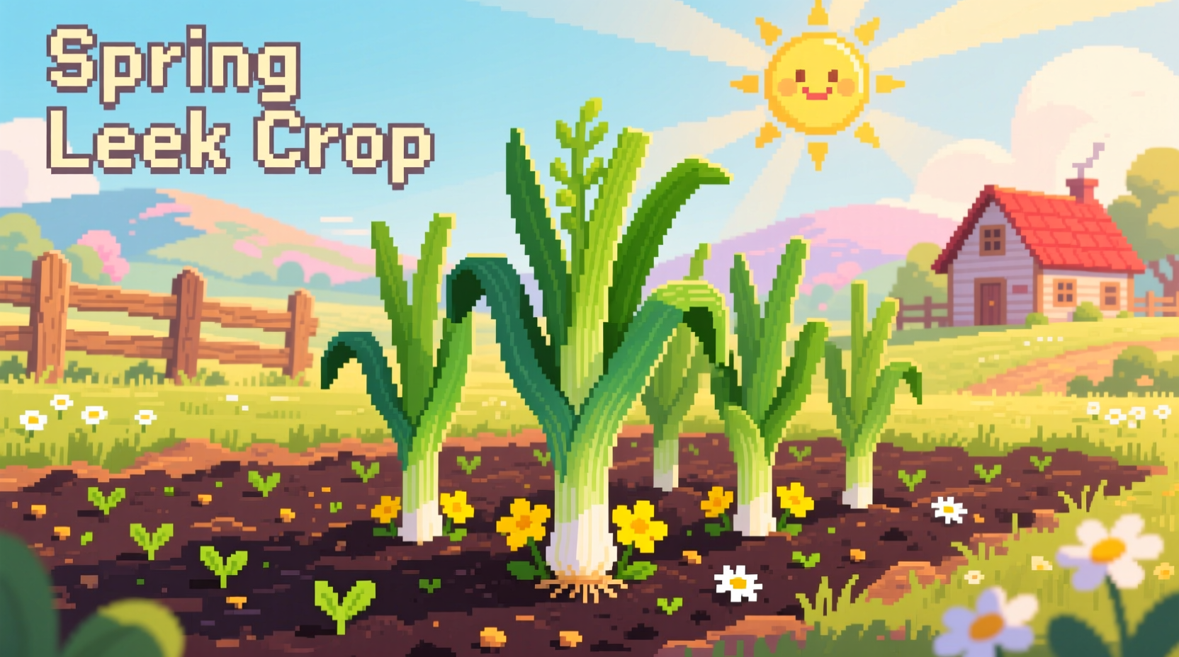 Stardew Valley leek crop in spring season