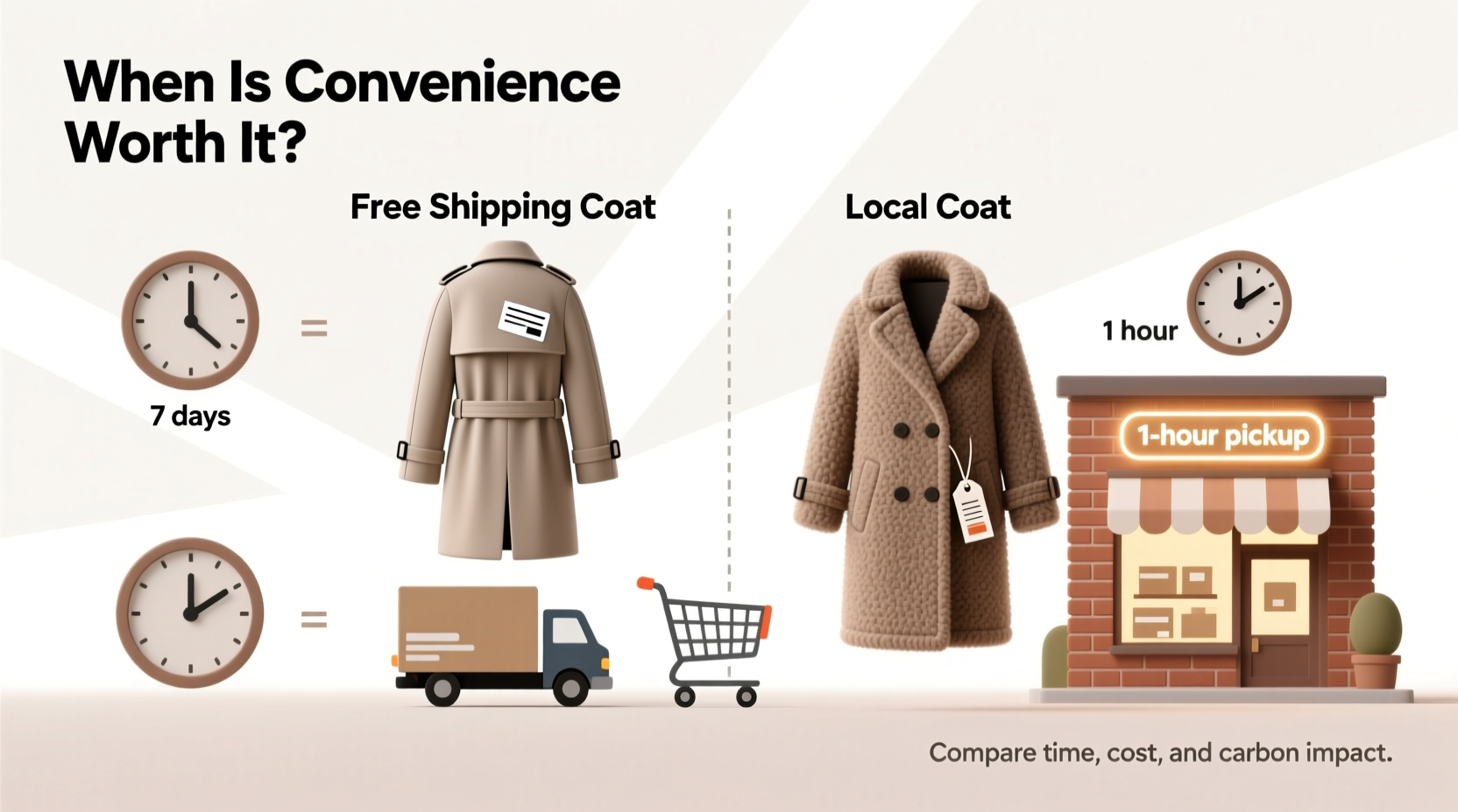 free shipping coat vs local coat when is the convenience really worth it