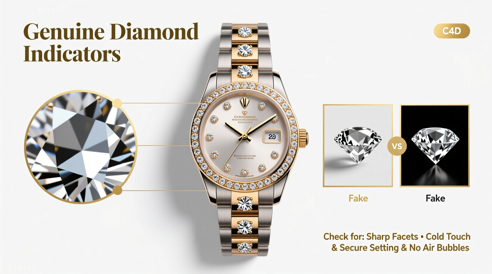 a practical guide to recognizing genuine diamond accents on watch straps