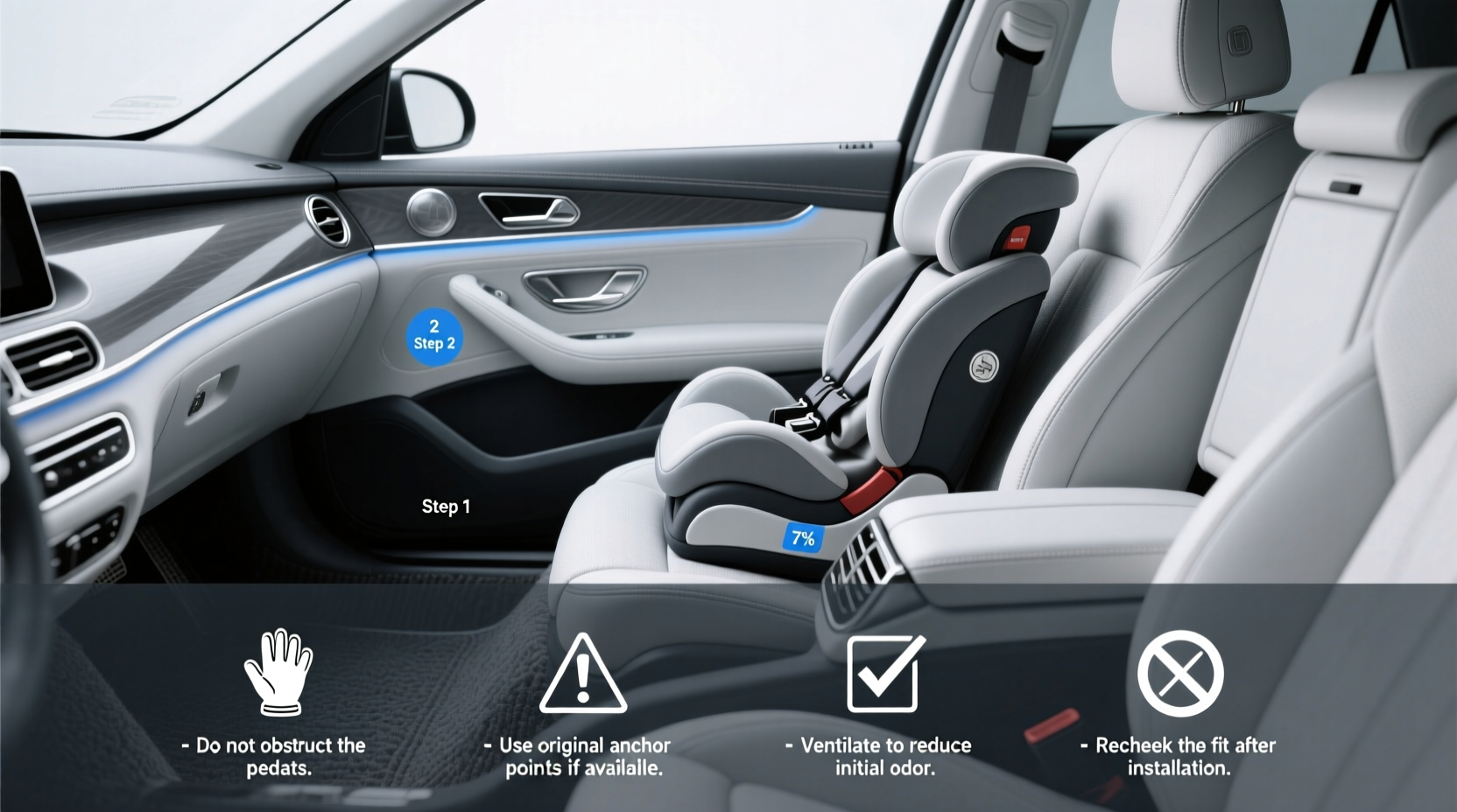 2 point car seat safe for child