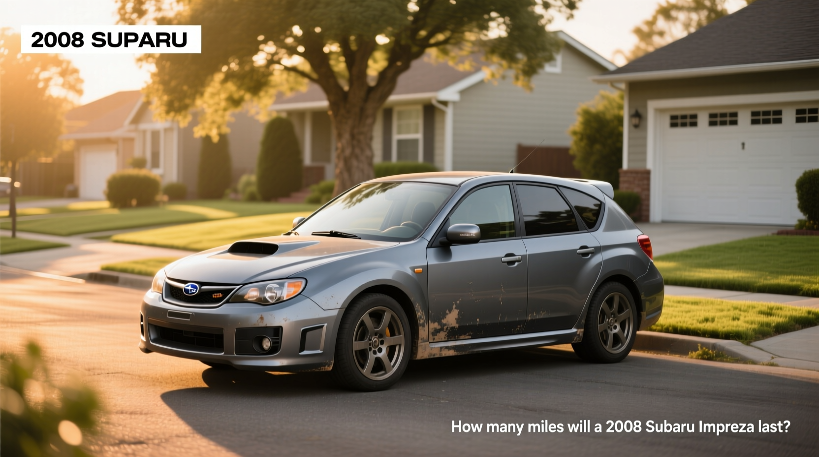 2008 Subaru Impreza hatchback for sale, showing side profile and wheel design