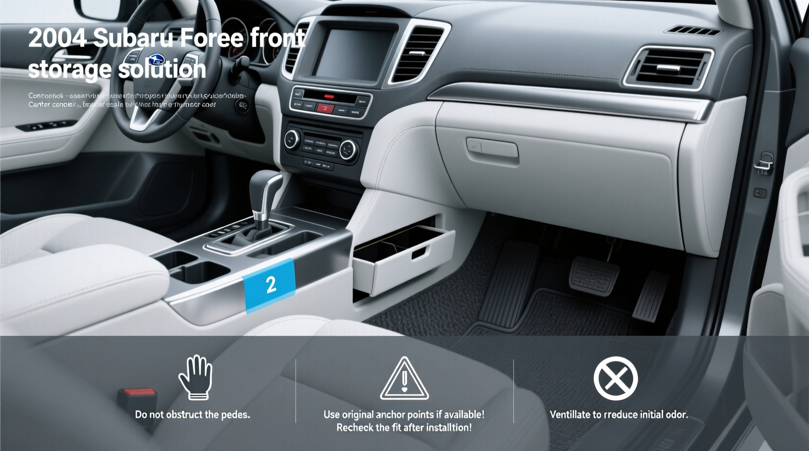 2004 subaru forester front interior storage