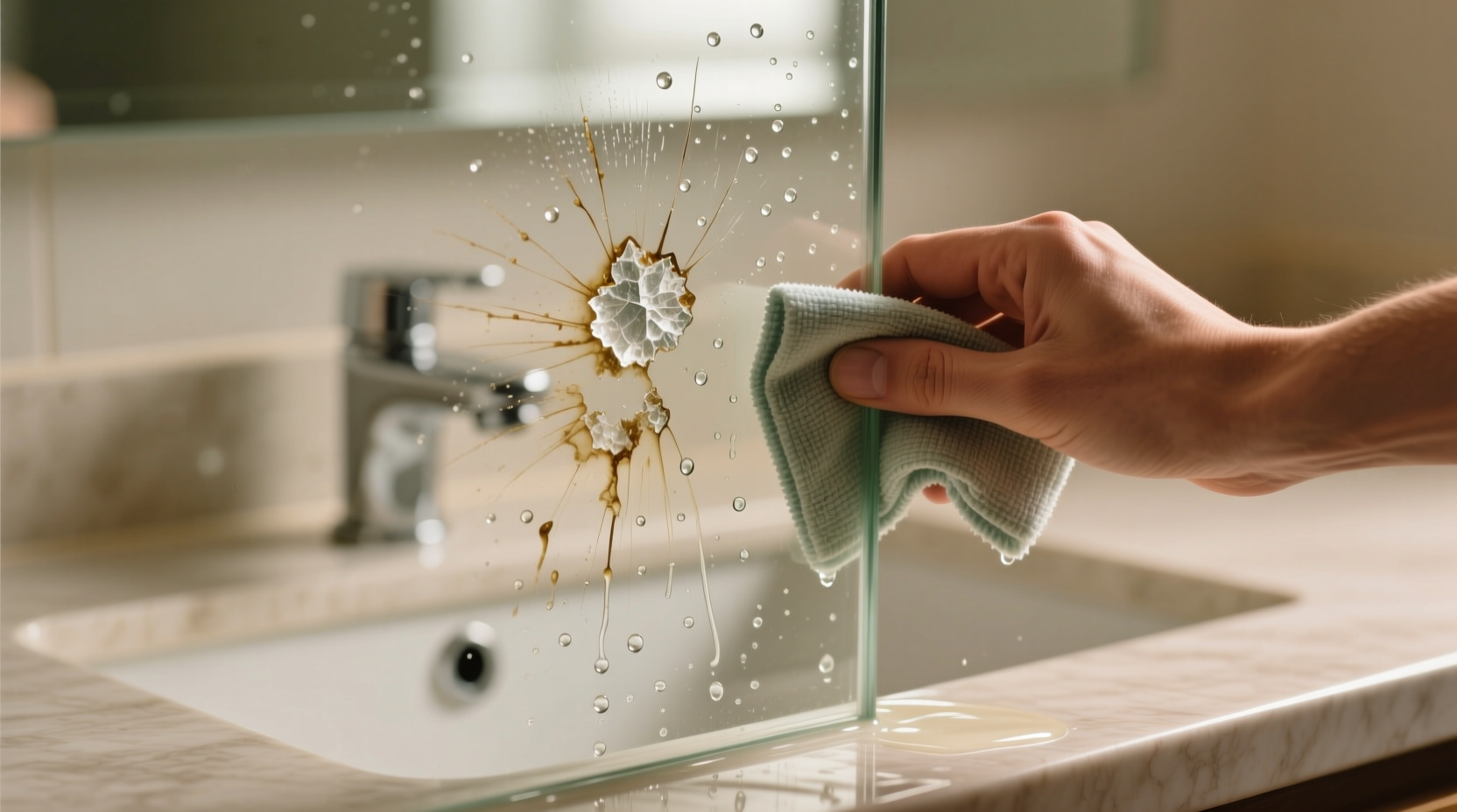 how to remove hard water stains from glass