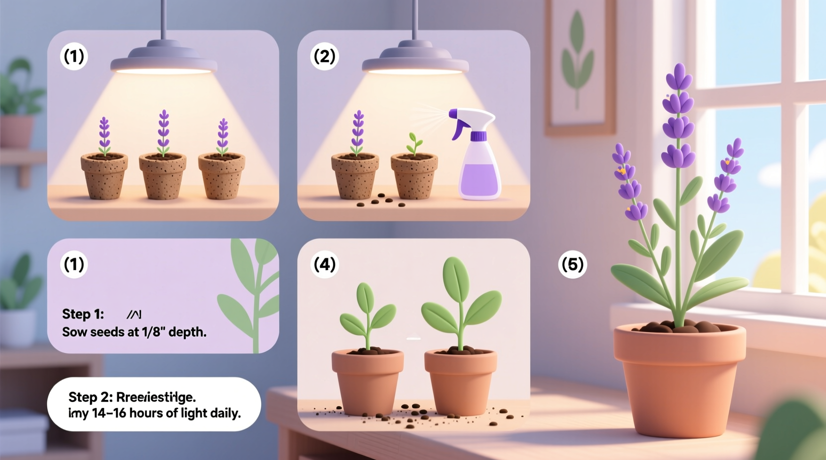 how to grow lavender from seed indoors