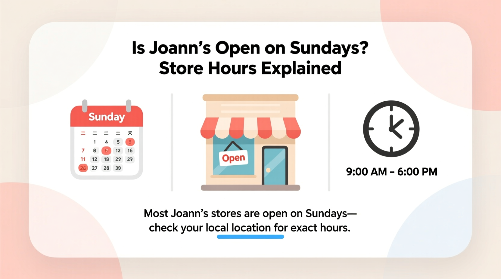 is joanns open on sundays