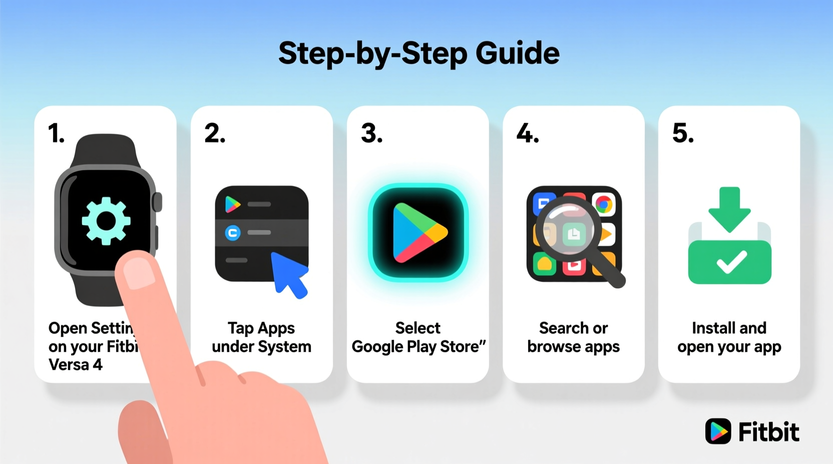 step by step guide to using google play store apps on your fitbit versa 4