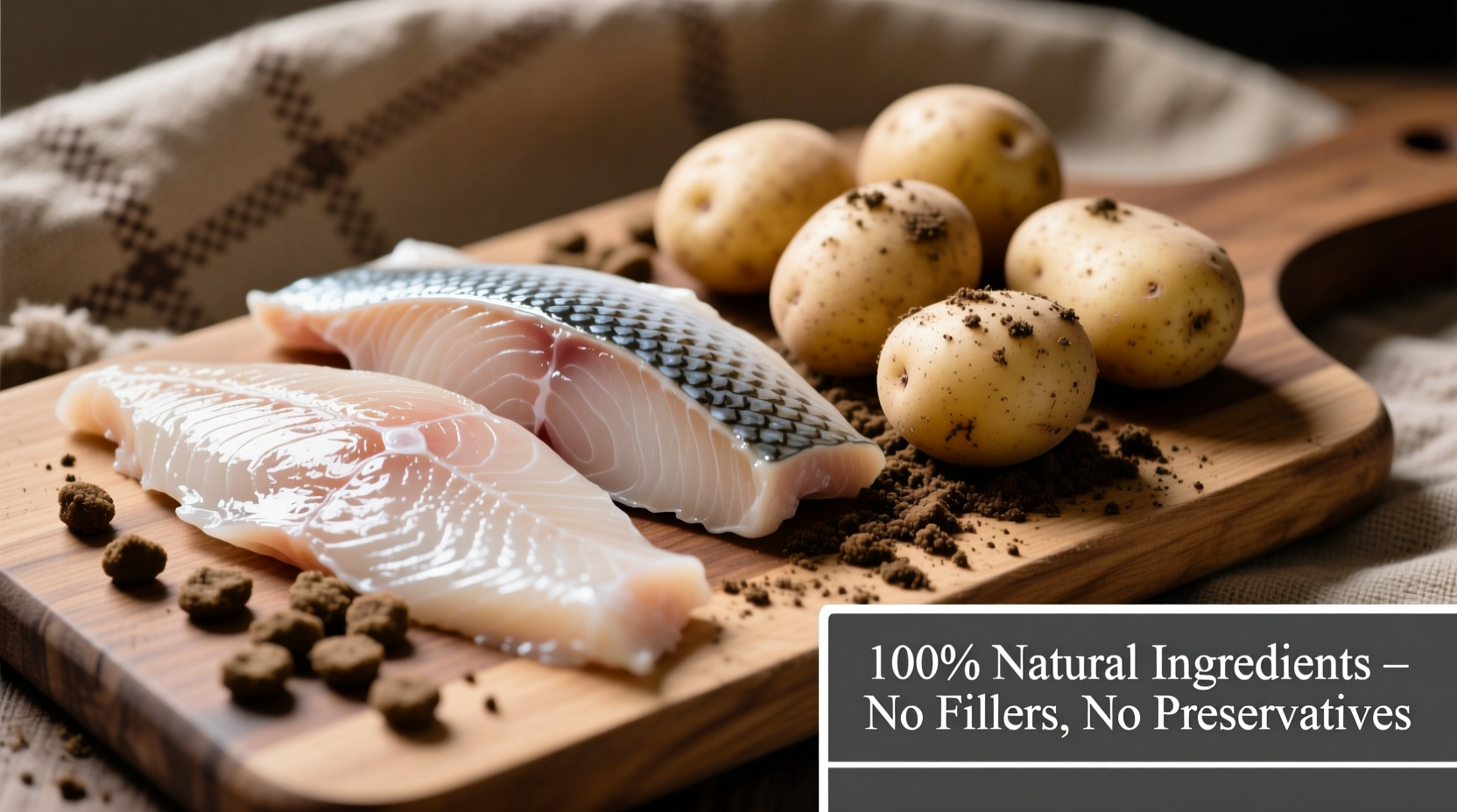 Whitefish and potato dog food ingredients