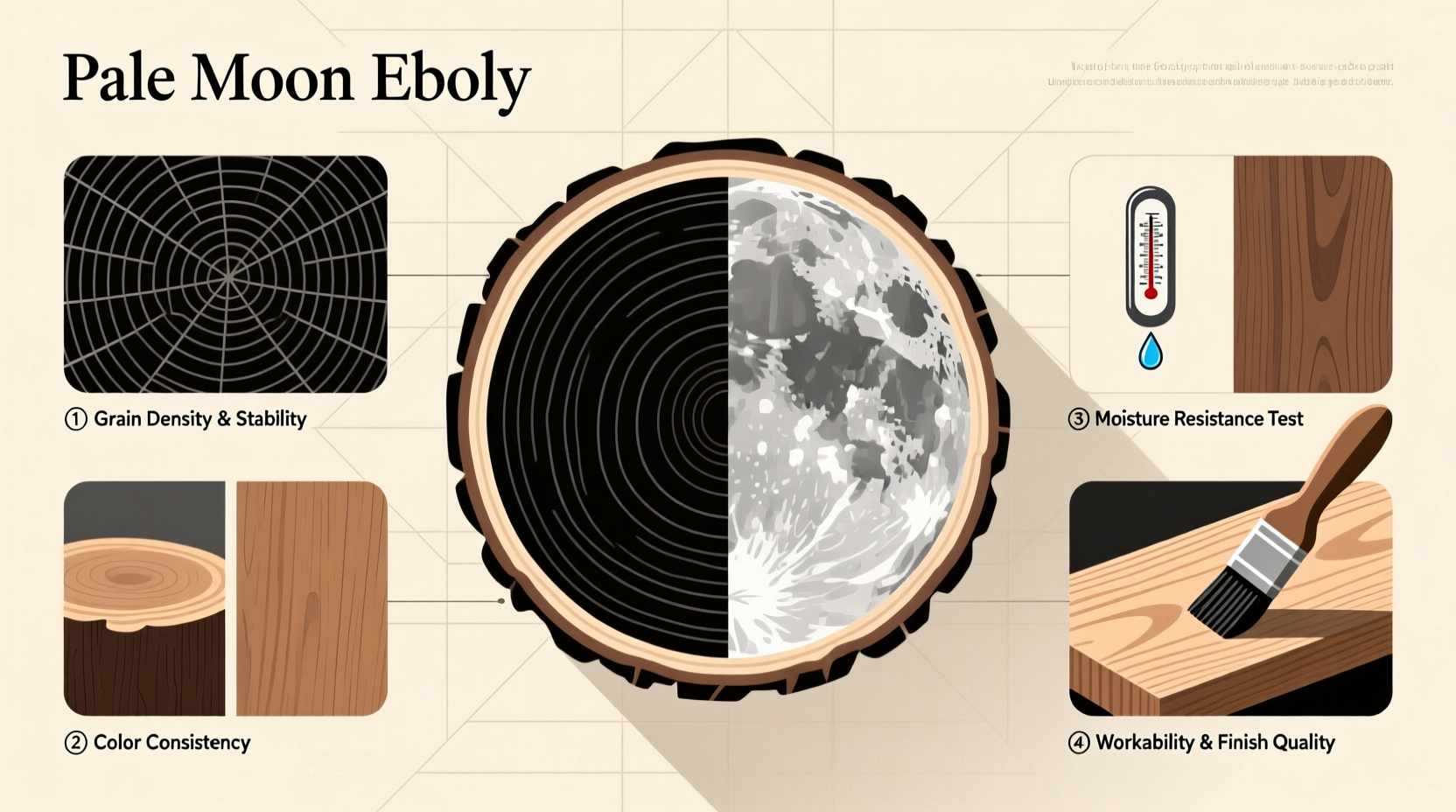 wood pale moon ebony