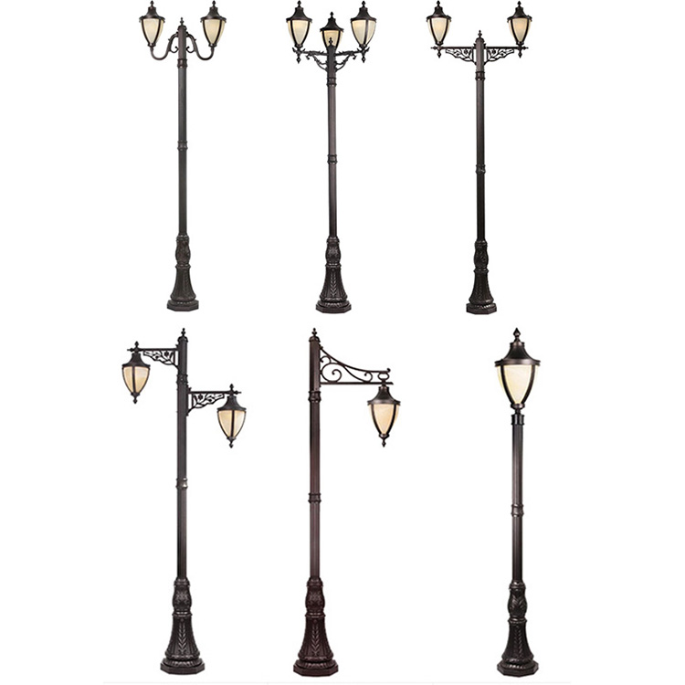 Hot sale antique vintage outdoor street lamp cast aluminum garden lamp post classic garden lights street light