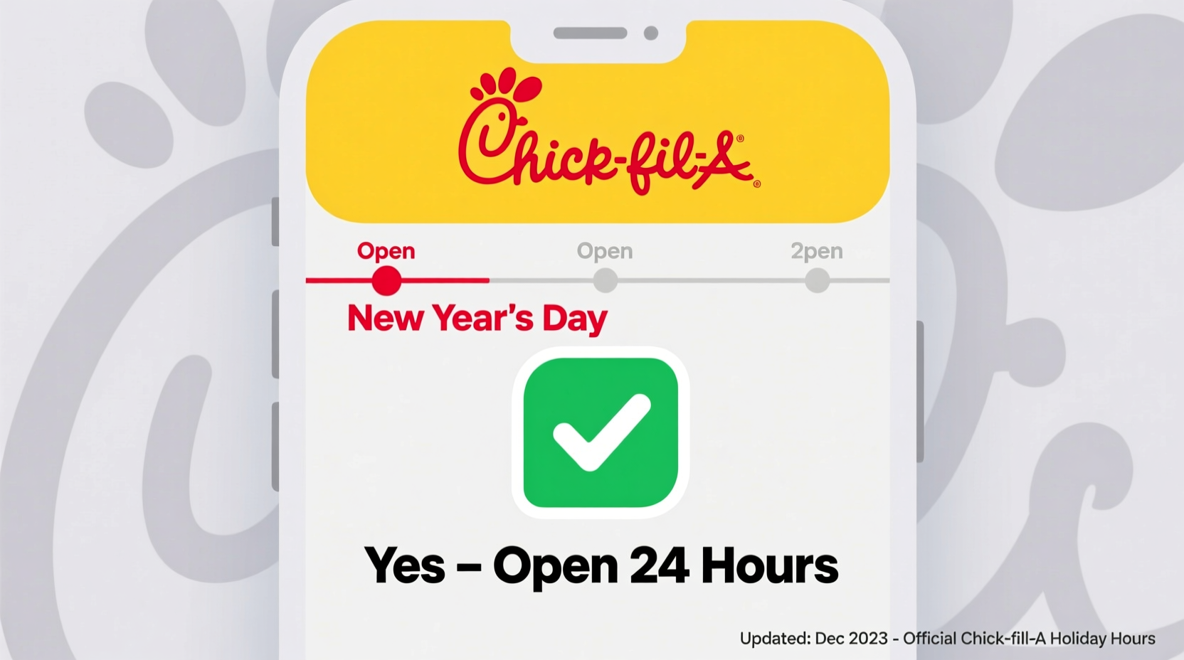 is chick fil open on new years day