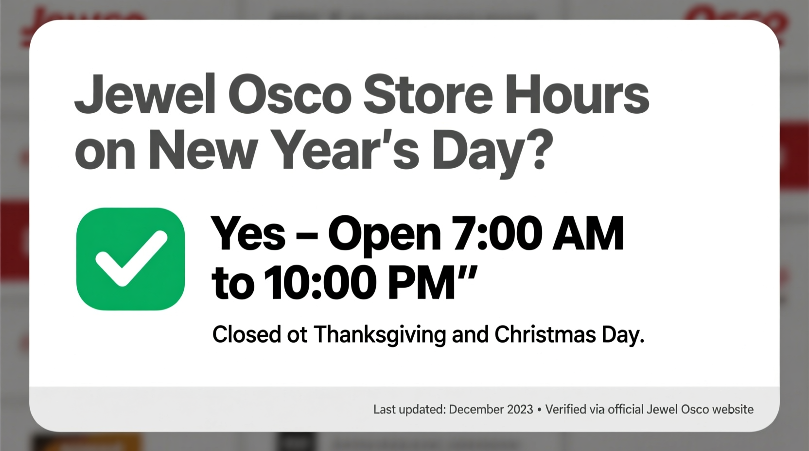 is jewel osco open on new years day
