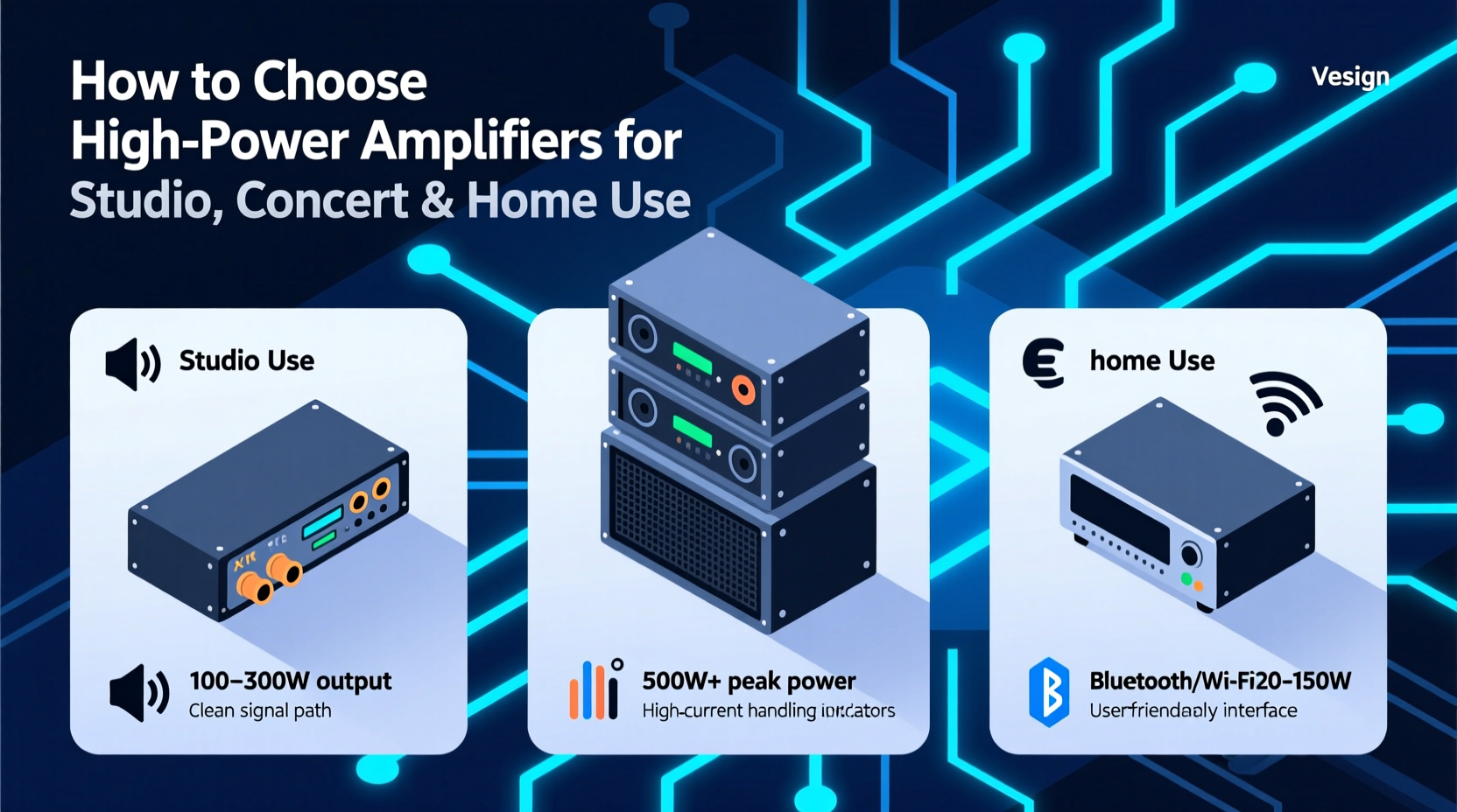 amplifers for studio concert home use hi power
