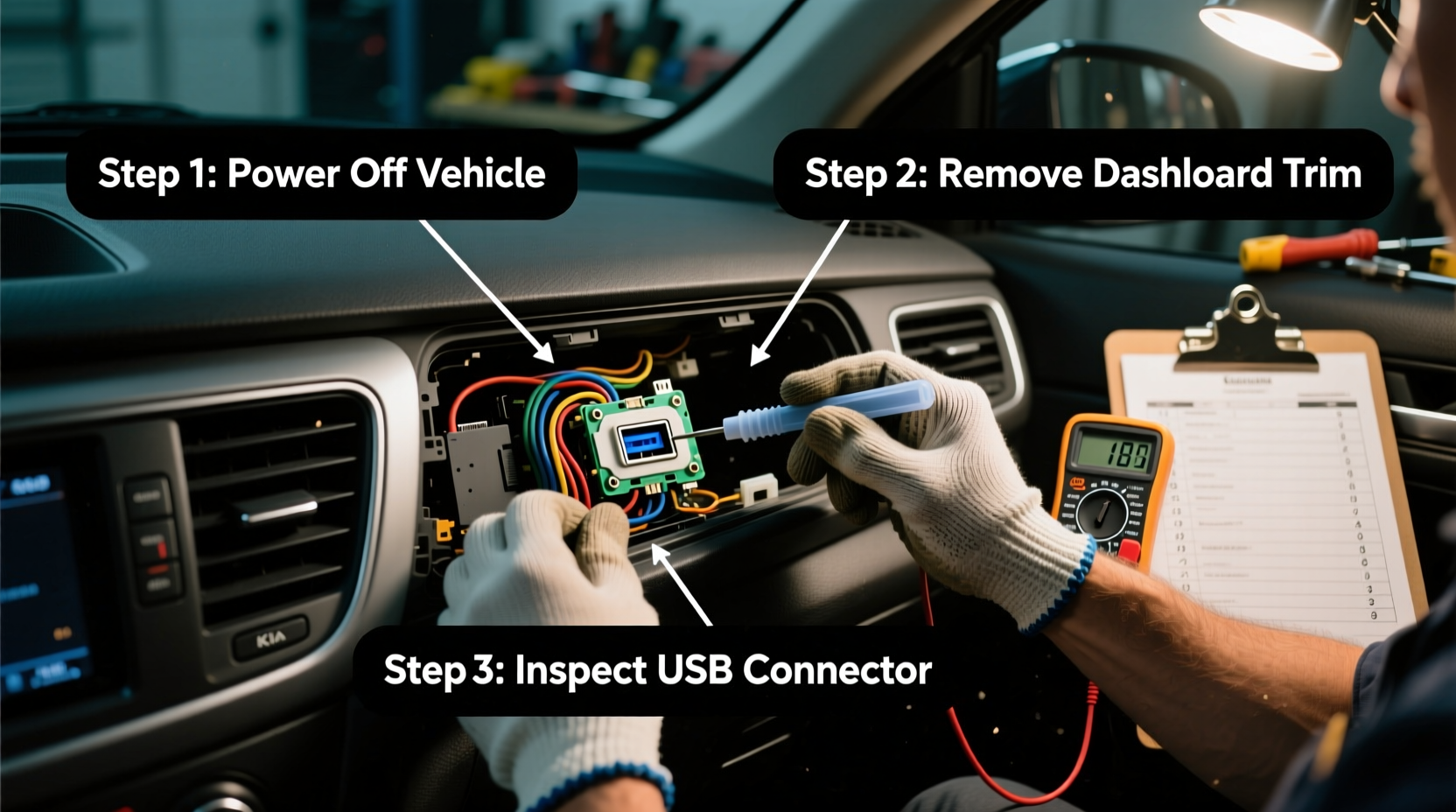 kia rio usb failure fix