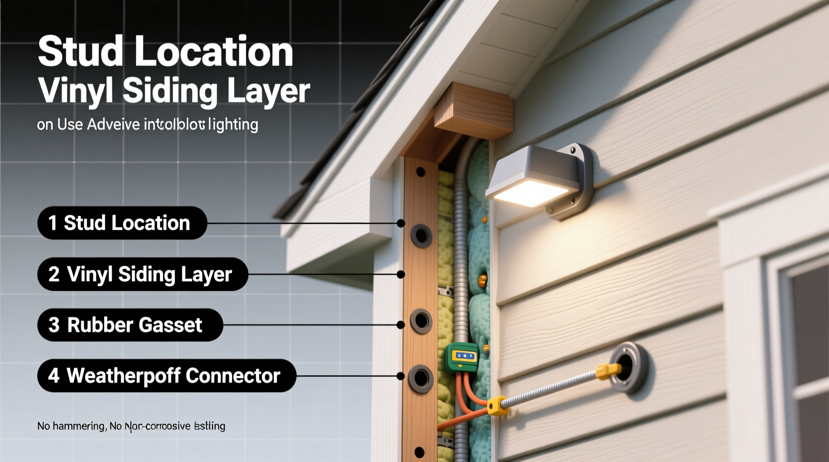 outdoor lighting vinyl siding install